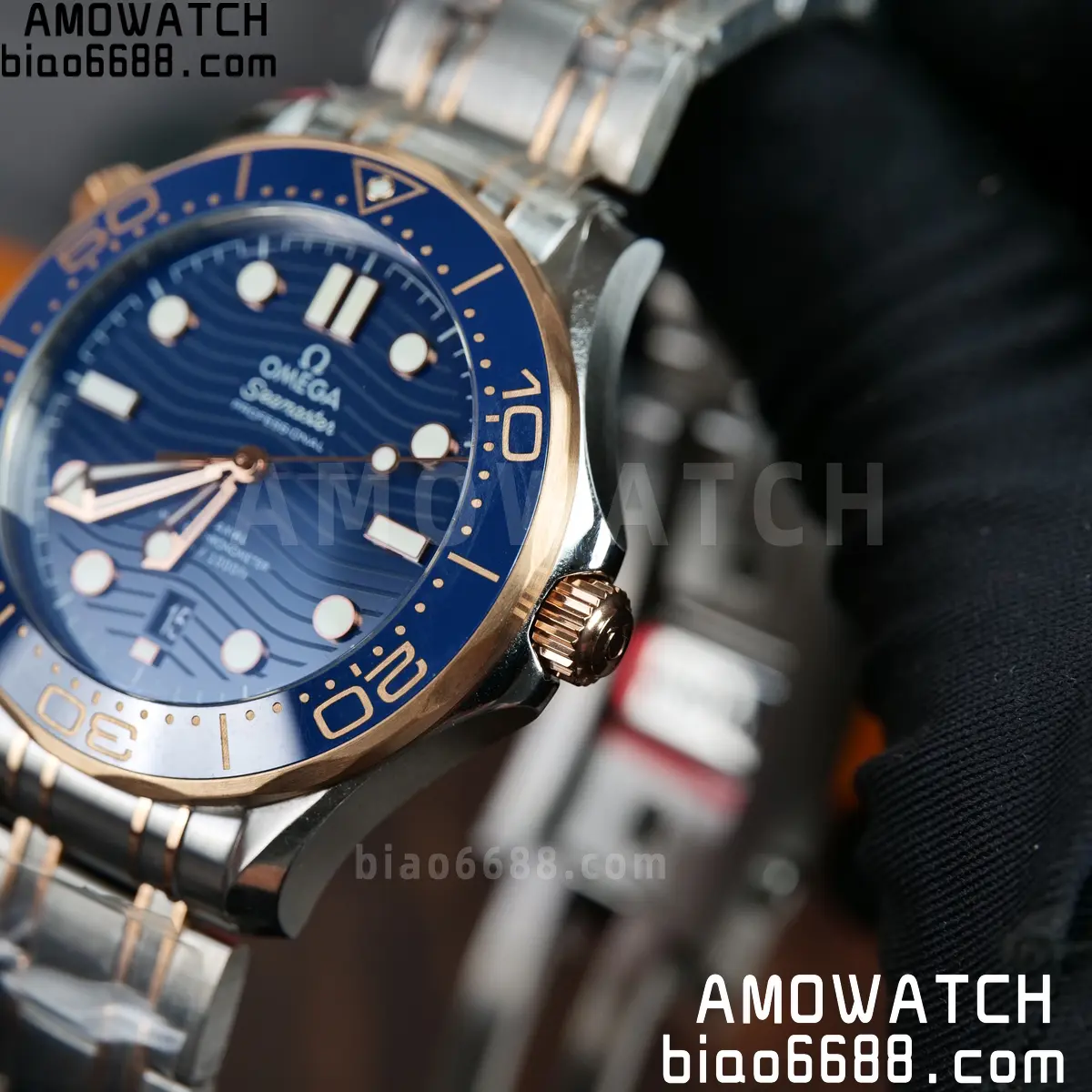 OMEGA Seamaster Diver 300M 210.20.42.20.03.002 SS/RG ORF 1:1 Best Edition Blue Ceramic Blue Dial on SS Bracelet A8800 66 197c702c1aa9d70 AMO Watch
