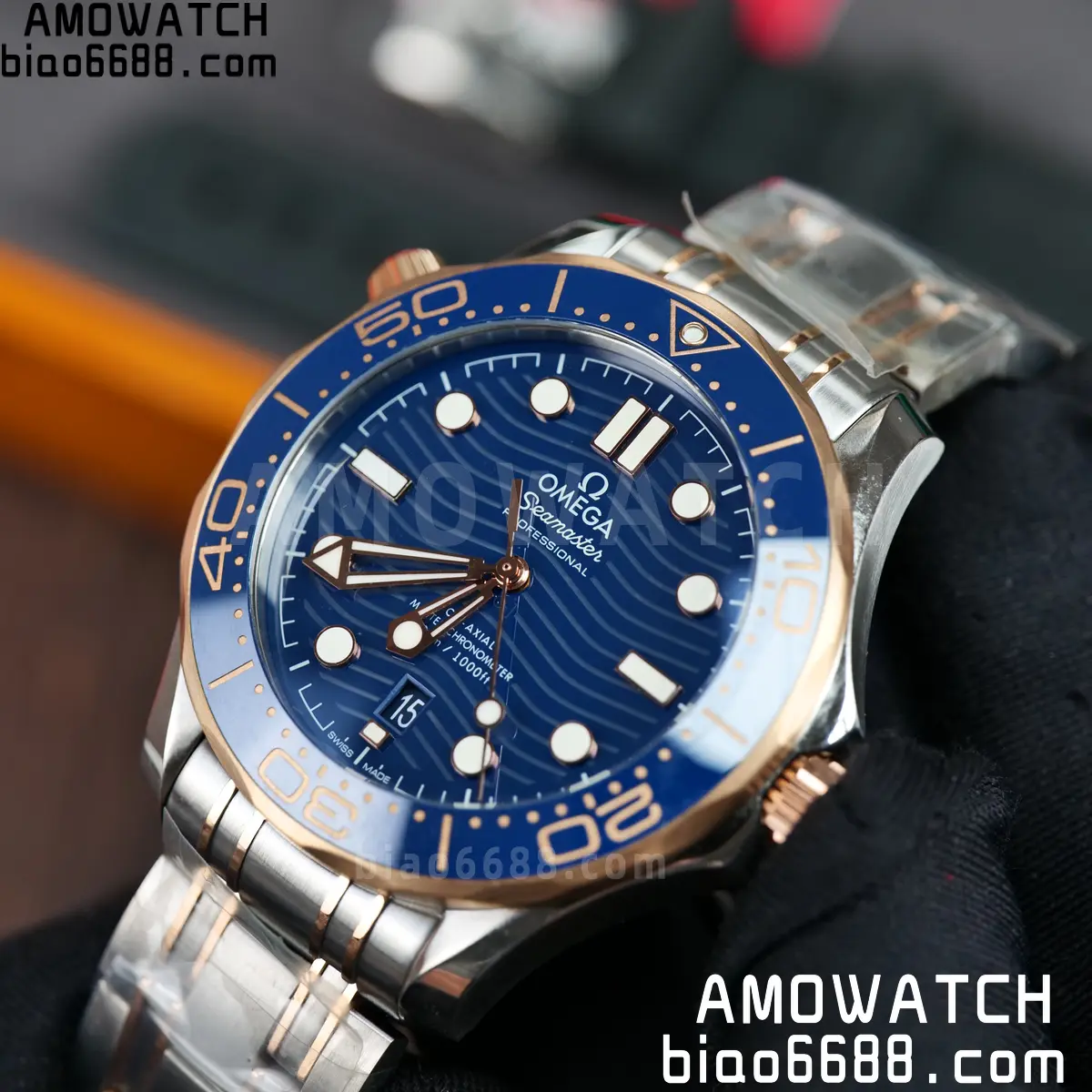 OMEGA Seamaster Diver 300M 210.20.42.20.03.002 SS/RG ORF 1:1 Best Edition Blue Ceramic Blue Dial on SS Bracelet A8800 68 9cdae42efe3d99e AMO Watch