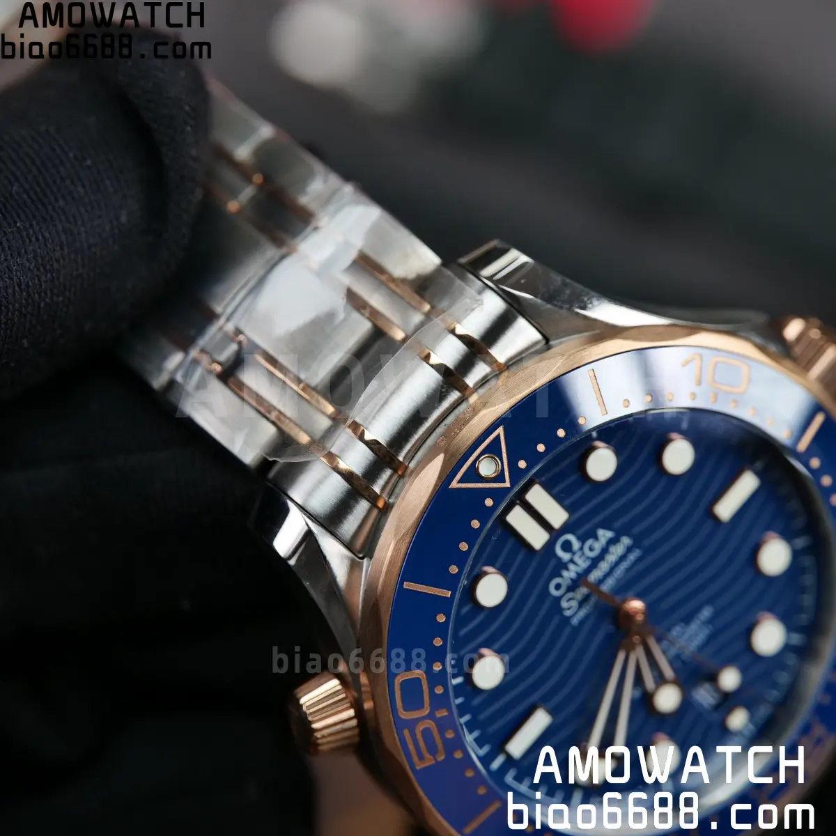 OMEGA Seamaster Diver 300M 210.20.42.20.03.002 SS/RG ORF 1:1 Best Edition Blue Ceramic Blue Dial on SS Bracelet A8800 69 aaf112b09241595 AMO Watch