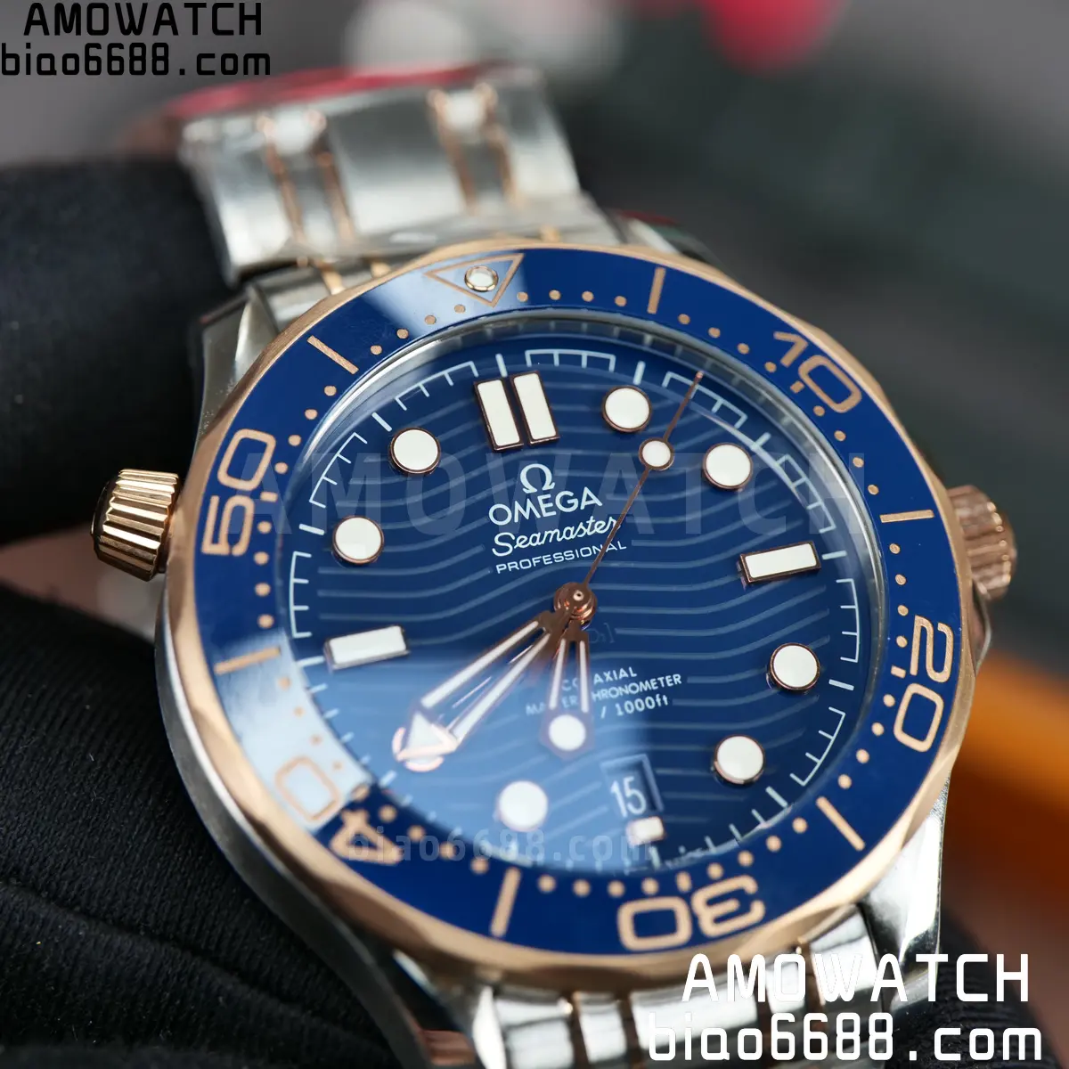 OMEGA Seamaster Diver 300M 210.20.42.20.03.002 SS/RG ORF 1:1 Best Edition Blue Ceramic Blue Dial on SS Bracelet A8800 71 ff7fa557ce45c62 AMO Watch