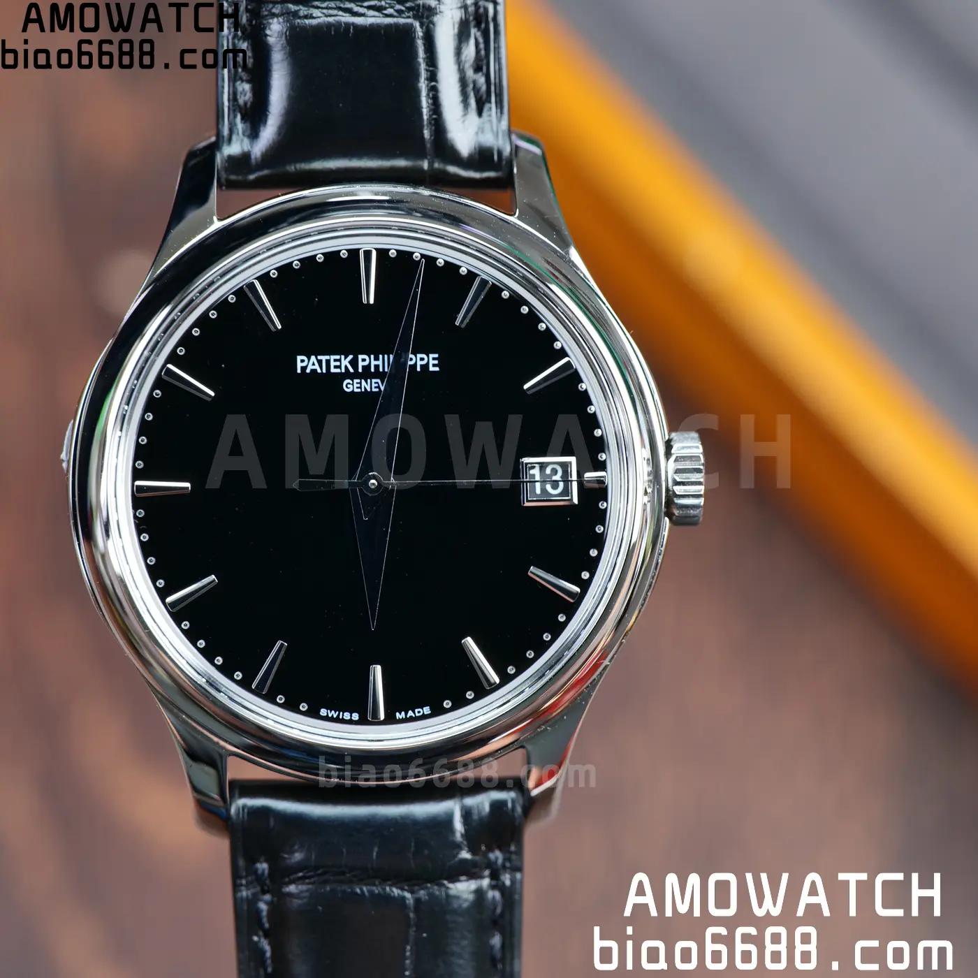 PP Calatrava 5227G SS 3KF 1:1 Best Edition Black Dial on Black Leather Strap 324 V2 67 192b0a23cd54498 AMO Watch