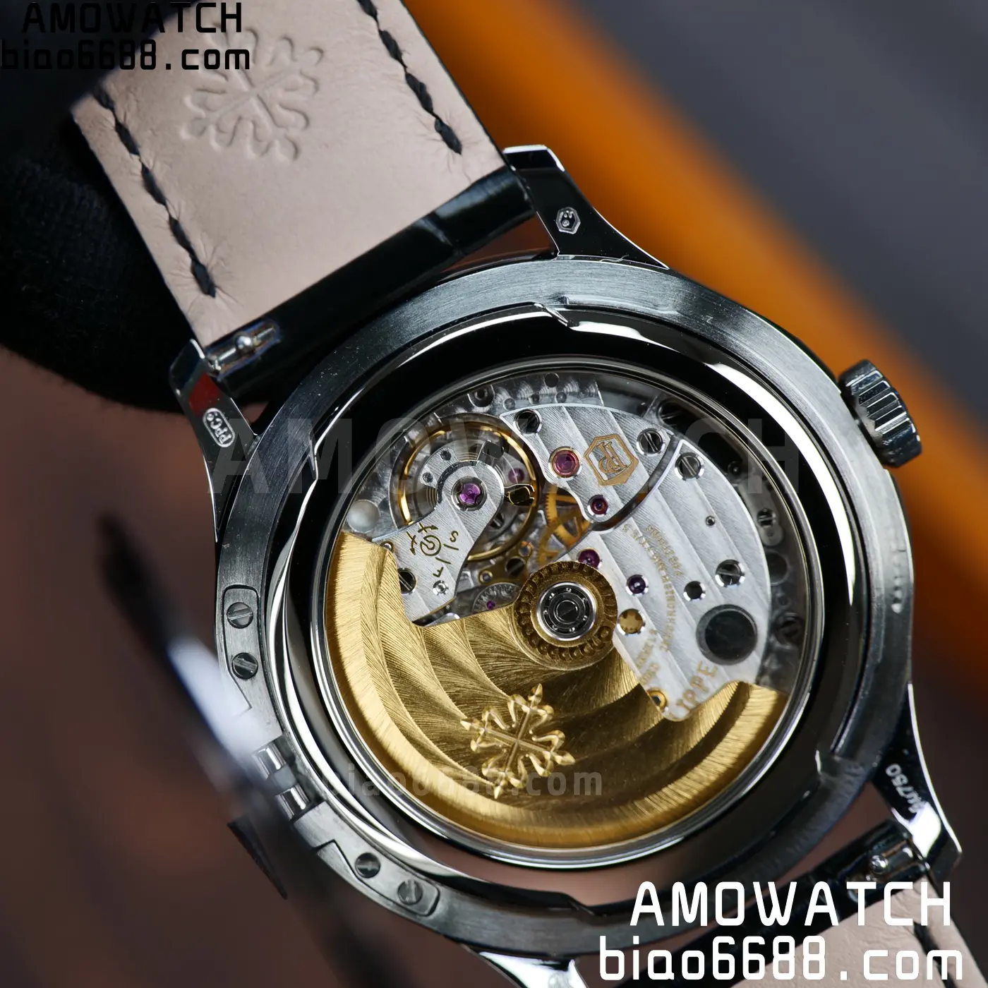 PP Calatrava 5227G SS 3KF 1:1 Best Edition Black Dial on Black Leather Strap 324 V2 82 4441baf082fc141 AMO Watch