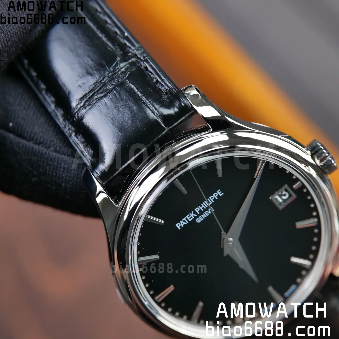 PP Calatrava 5227G SS 3KF 1:1 Best Edition Black Dial on Black Leather Strap 324 V2 74 8d47619f7a20009 AMO Watch