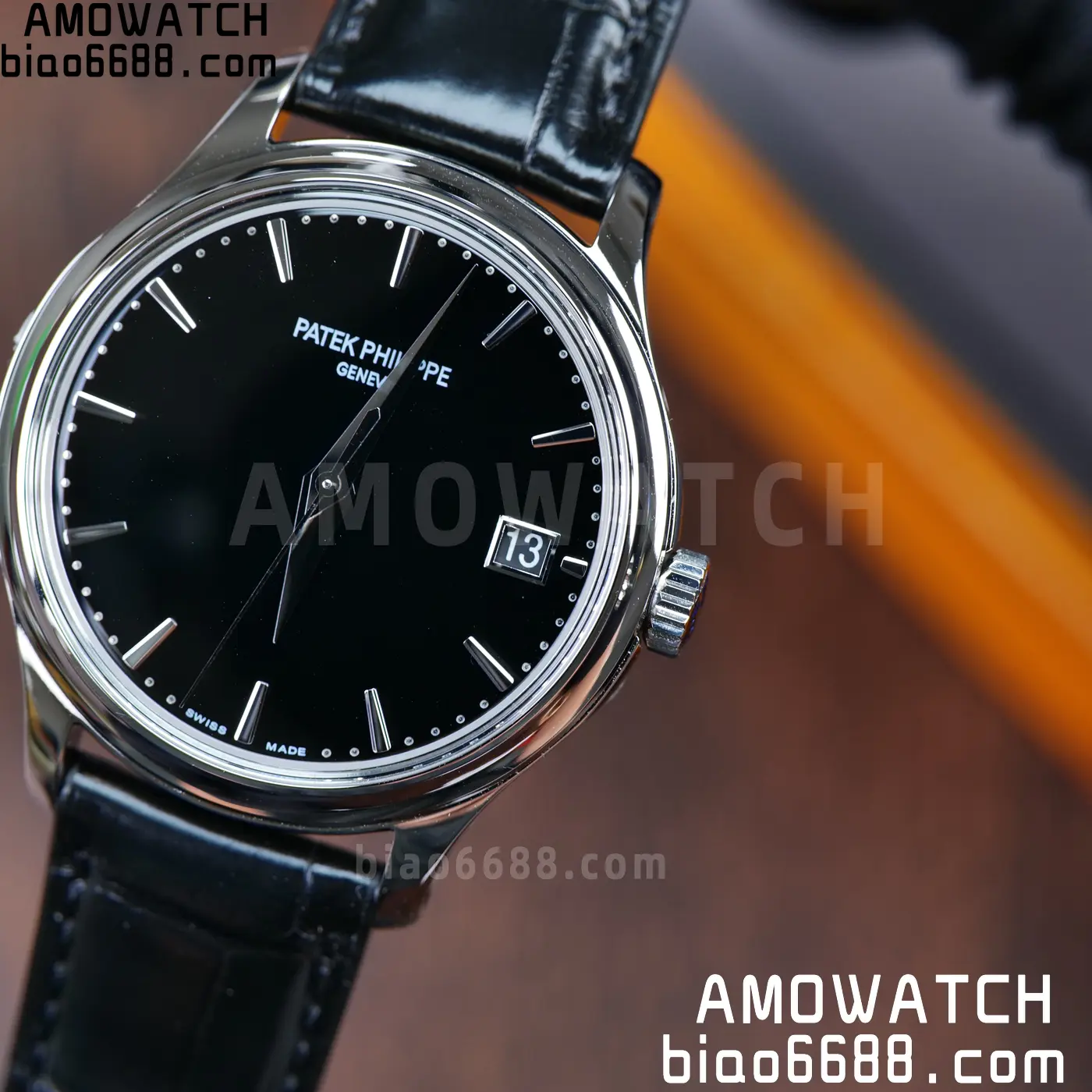 PP Calatrava 5227G SS 3KF 1:1 Best Edition Black Dial on Black Leather Strap 324 V2 71 adbdbdc640cf9b6 AMO Watch