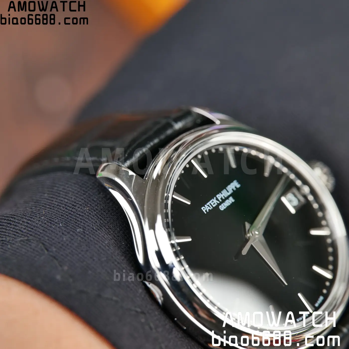 PP Calatrava 5227G SS 3KF 1:1 Best Edition Black Dial on Black Leather Strap 324 V2 85 b46f471ff4c886c AMO Watch
