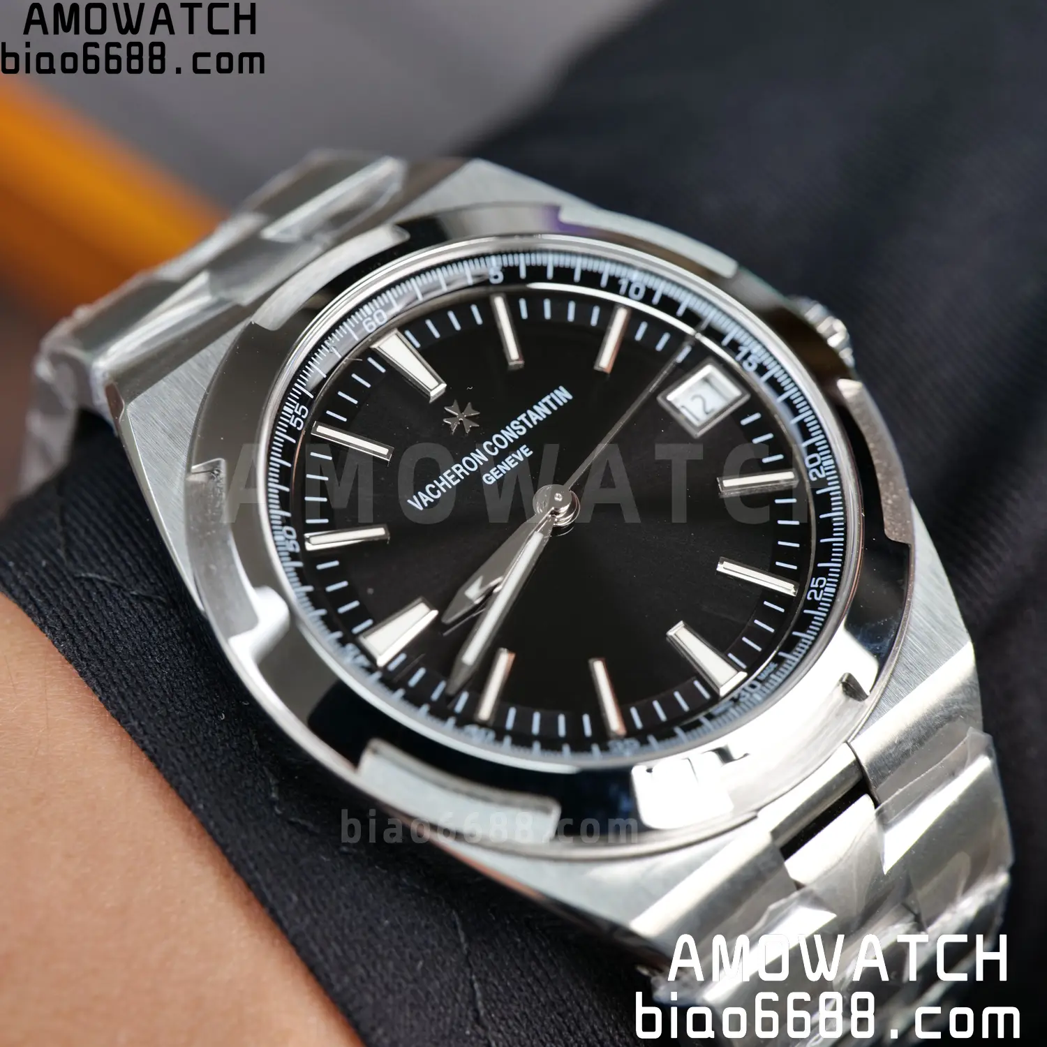 Vacheron Constantin Overseas 4500V/110A-B483 SS PPF 1:1 Best Edition Black Dial on SS Bracelet A5100 98 1df6175ddb79237 AMO Watch