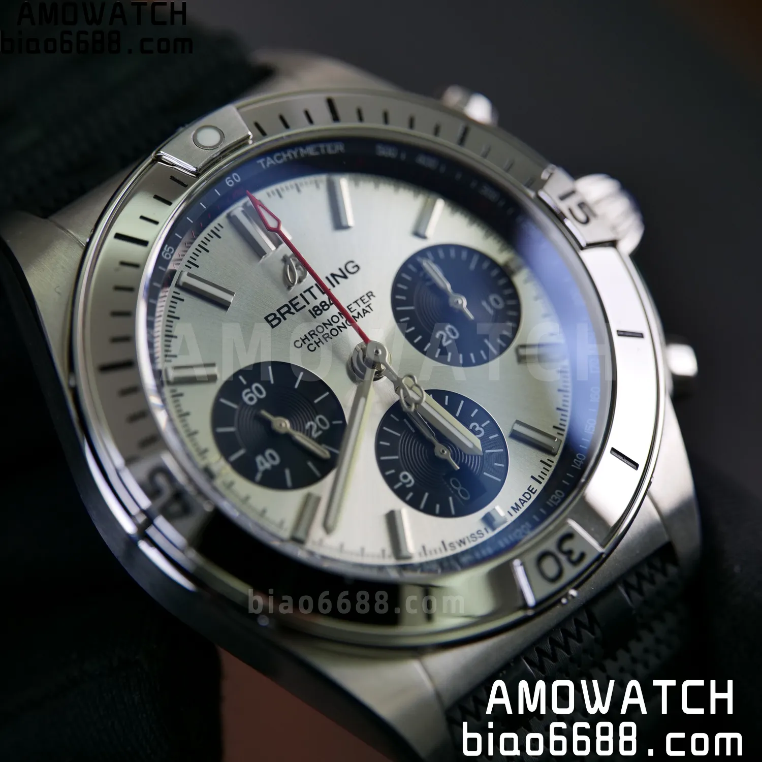 Breitling Chronomat B01 AB0134101G1A1 42mm SS TF 1:1 Best Edition Silver Dial on Black Rubber Strap A7750 81 07fb8a10f6b3fbf AMO Watch