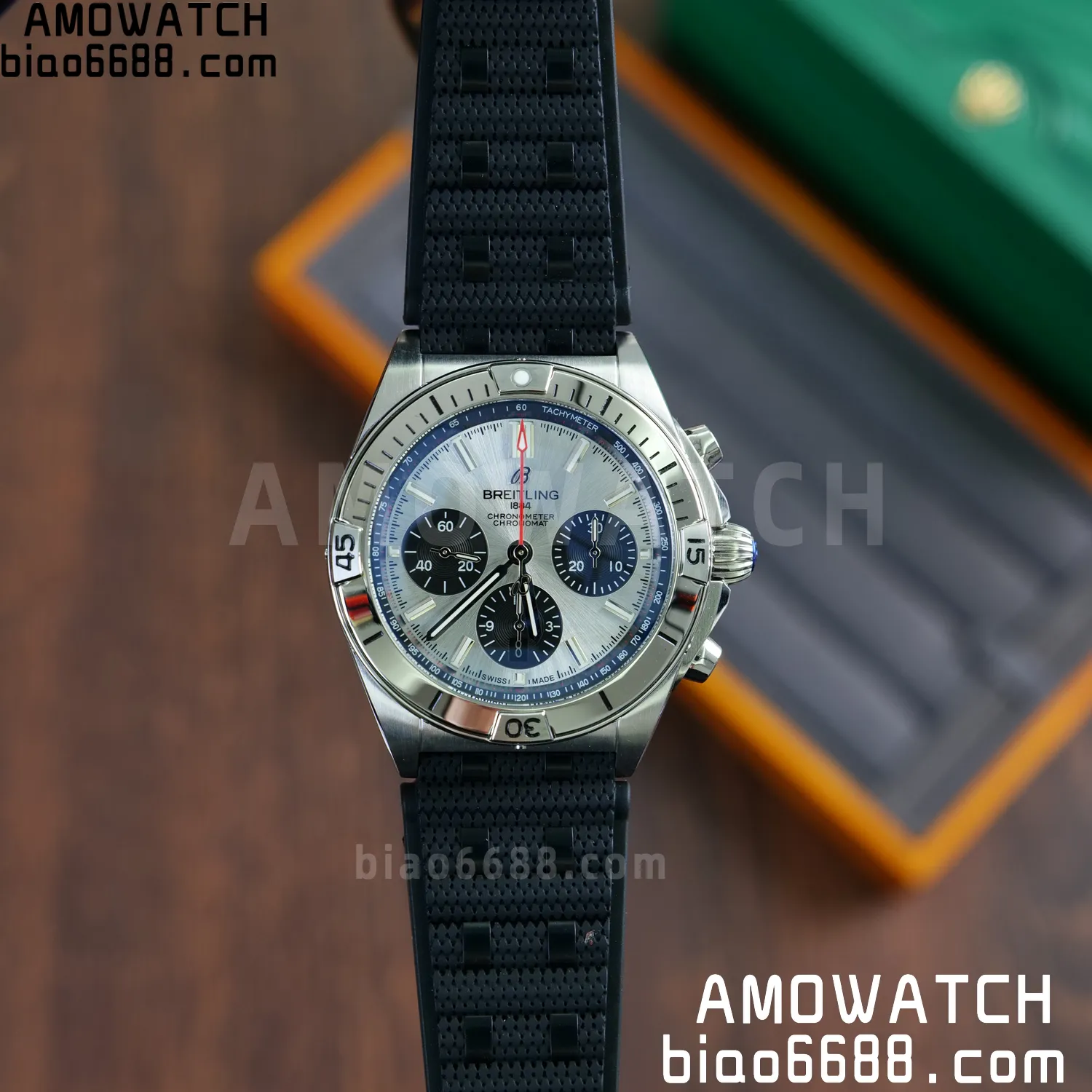 Breitling Chronomat B01 AB0134101G1A1 42mm SS TF 1:1 Best Edition Silver Dial on Black Rubber Strap A7750 68 0cf48c3228d080e AMO Watch