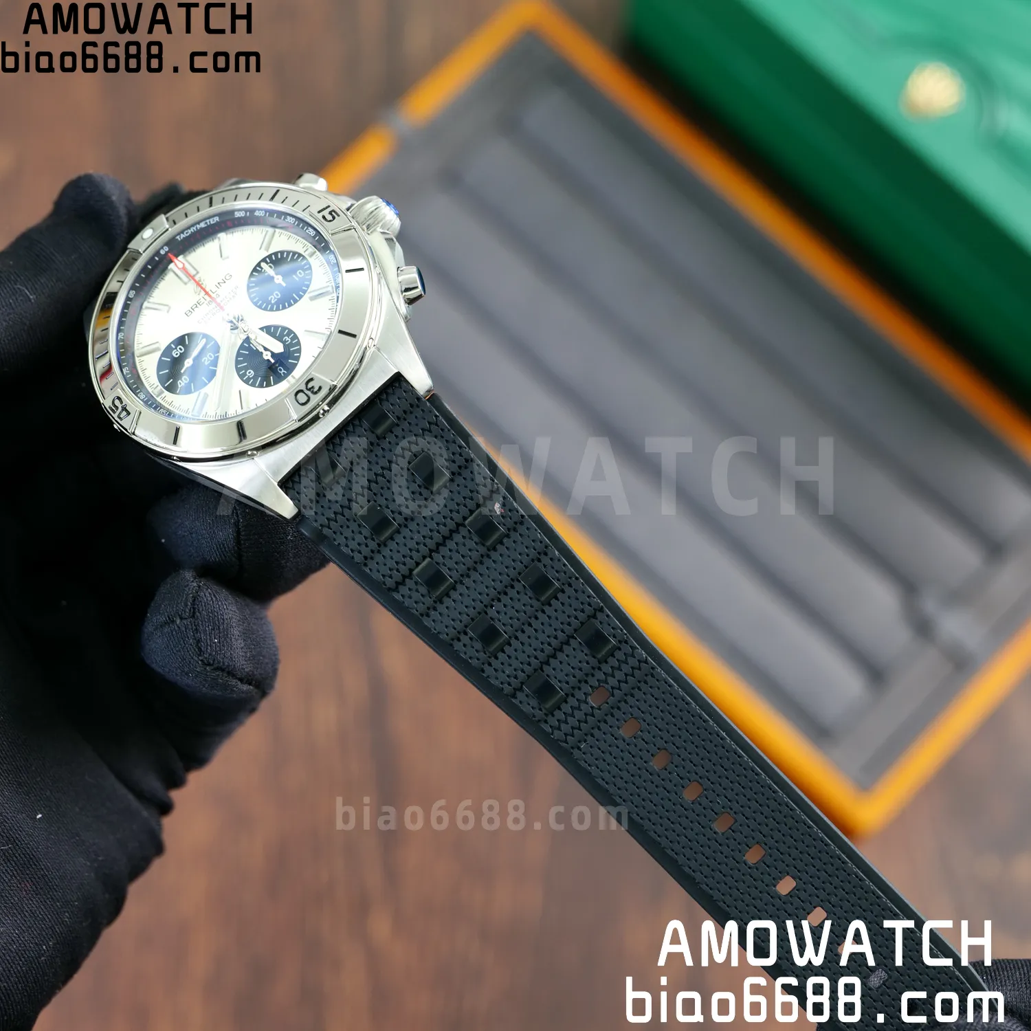 Breitling Chronomat B01 AB0134101G1A1 42mm SS TF 1:1 Best Edition Silver Dial on Black Rubber Strap A7750 67 19408b9d494c288 AMO Watch