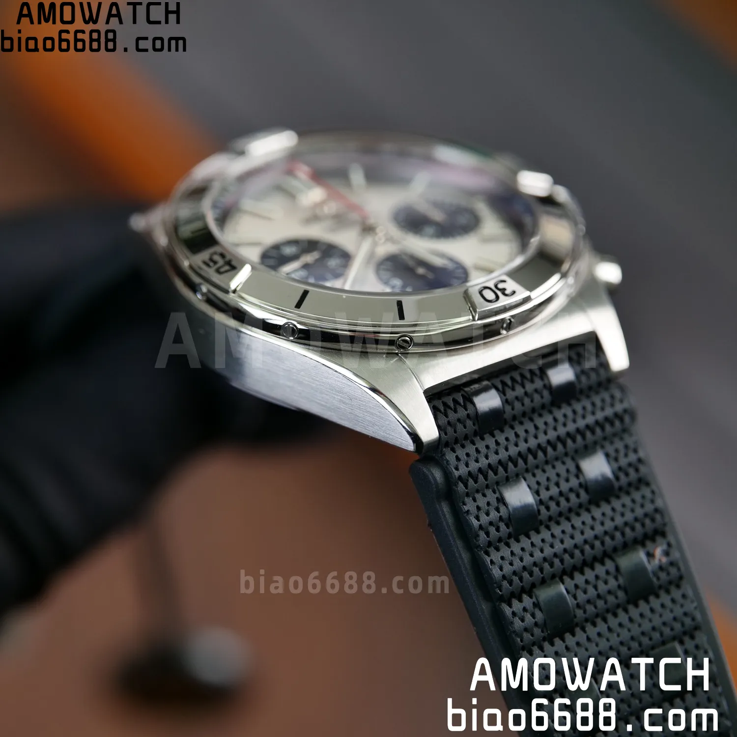 Breitling Chronomat B01 AB0134101G1A1 42mm SS TF 1:1 Best Edition Silver Dial on Black Rubber Strap A7750 71 22504073bb03c22 AMO Watch