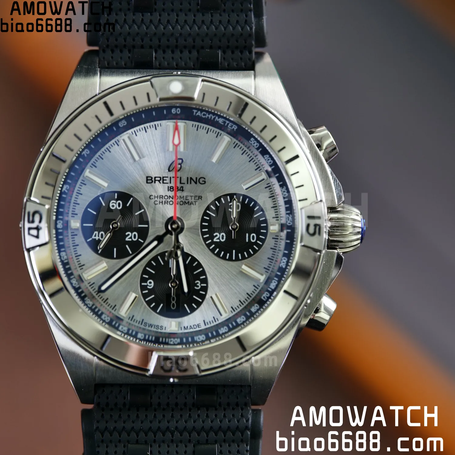 Breitling Chronomat B01 AB0134101G1A1 42mm SS TF 1:1 Best Edition Silver Dial on Black Rubber Strap A7750 69 3e344f5bd8a13c5 AMO Watch