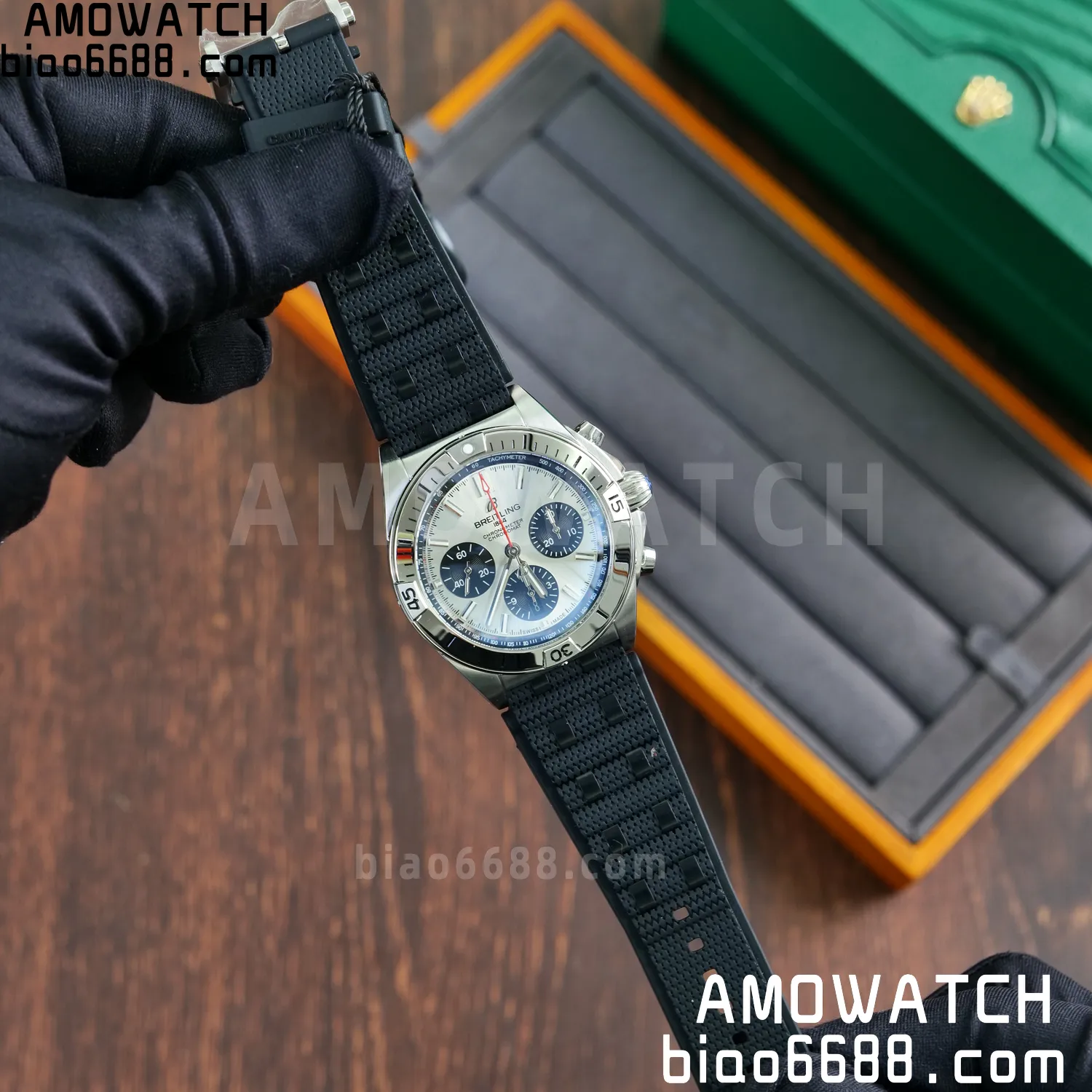 Breitling Chronomat B01 AB0134101G1A1 42mm SS TF 1:1 Best Edition Silver Dial on Black Rubber Strap A7750 63 75c6f5c5aa92a4e AMO Watch