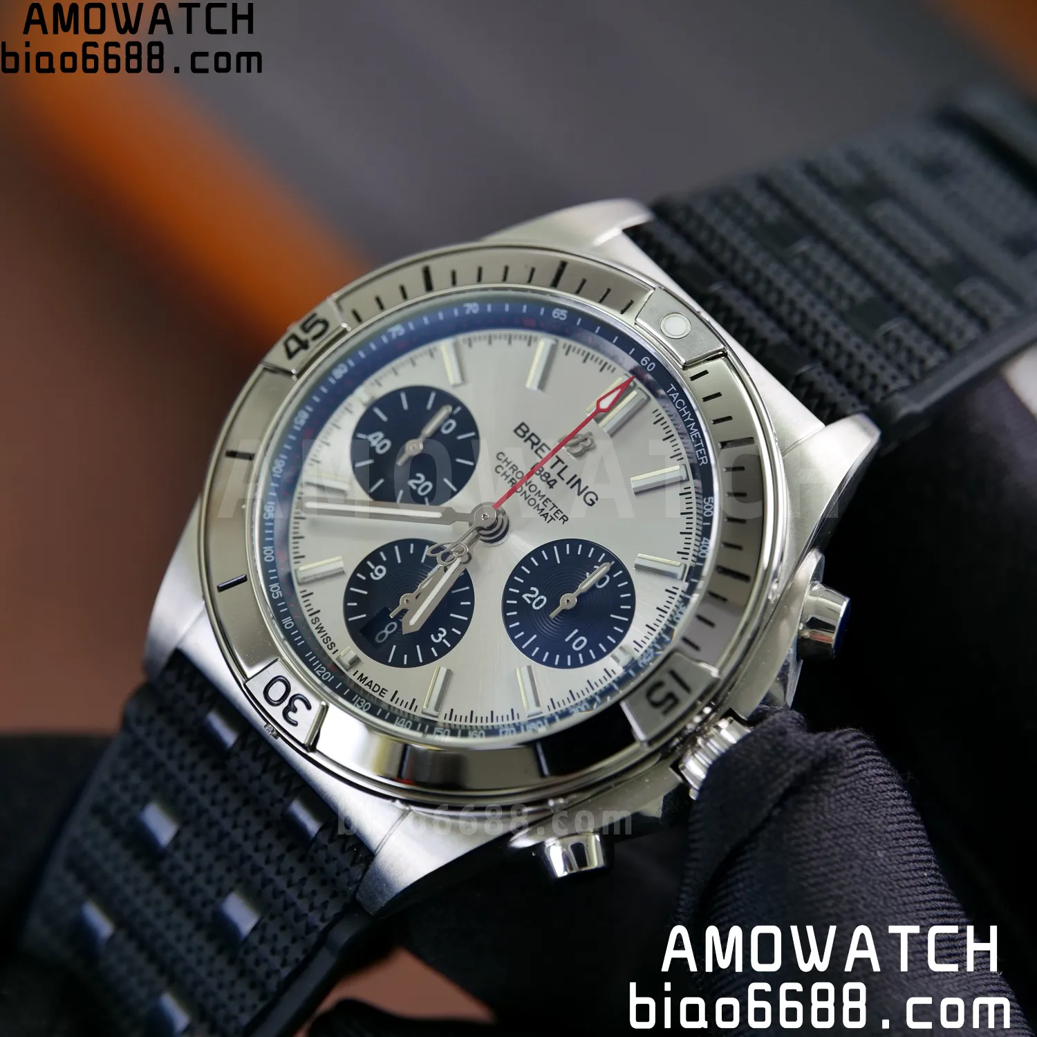 Breitling Chronomat B01 AB0134101G1A1 42mm SS TF 1:1 Best Edition Silver Dial on Black Rubber Strap A7750 75 7b1f8a4281096e5 AMO Watch