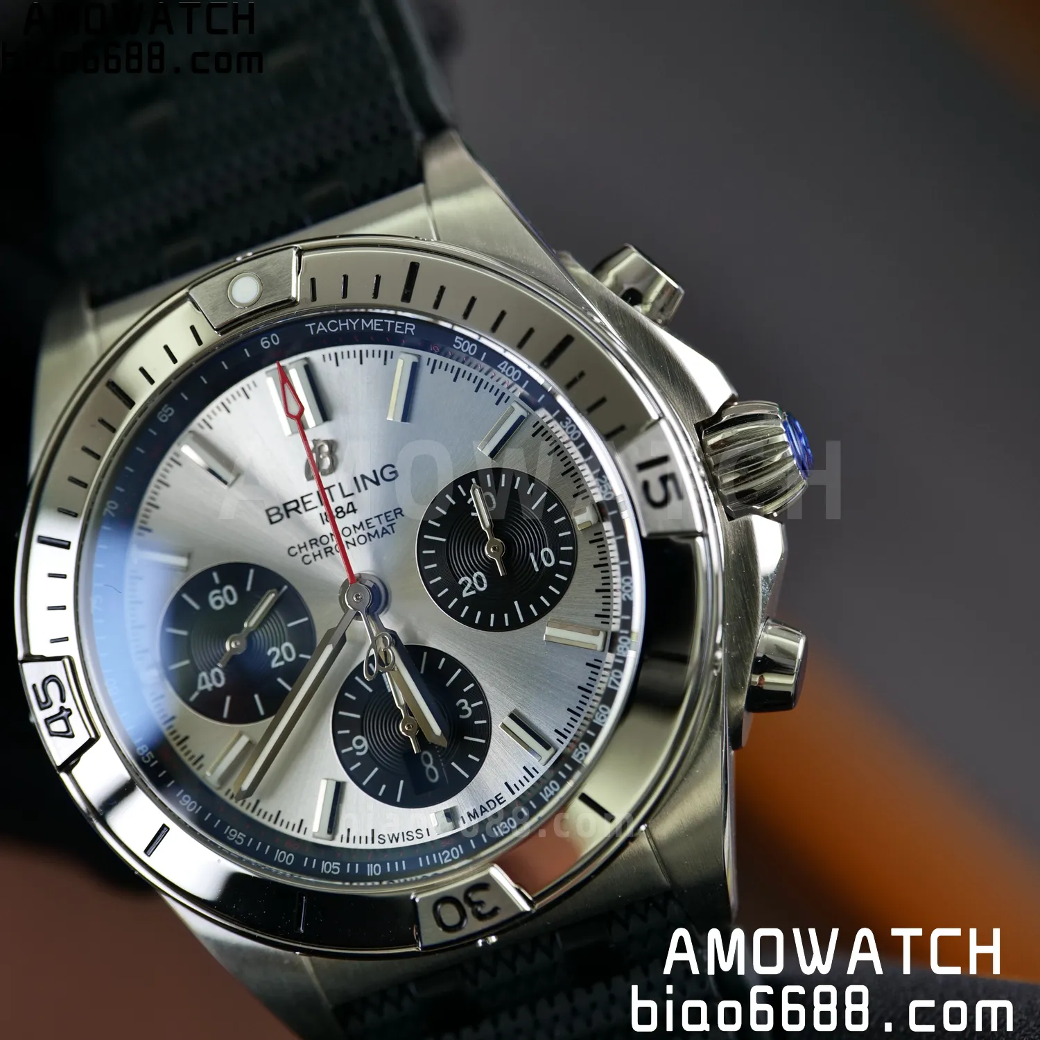 Breitling Chronomat B01 AB0134101G1A1 42mm SS TF 1:1 Best Edition Silver Dial on Black Rubber Strap A7750 77 c196ff5a842f039 AMO Watch