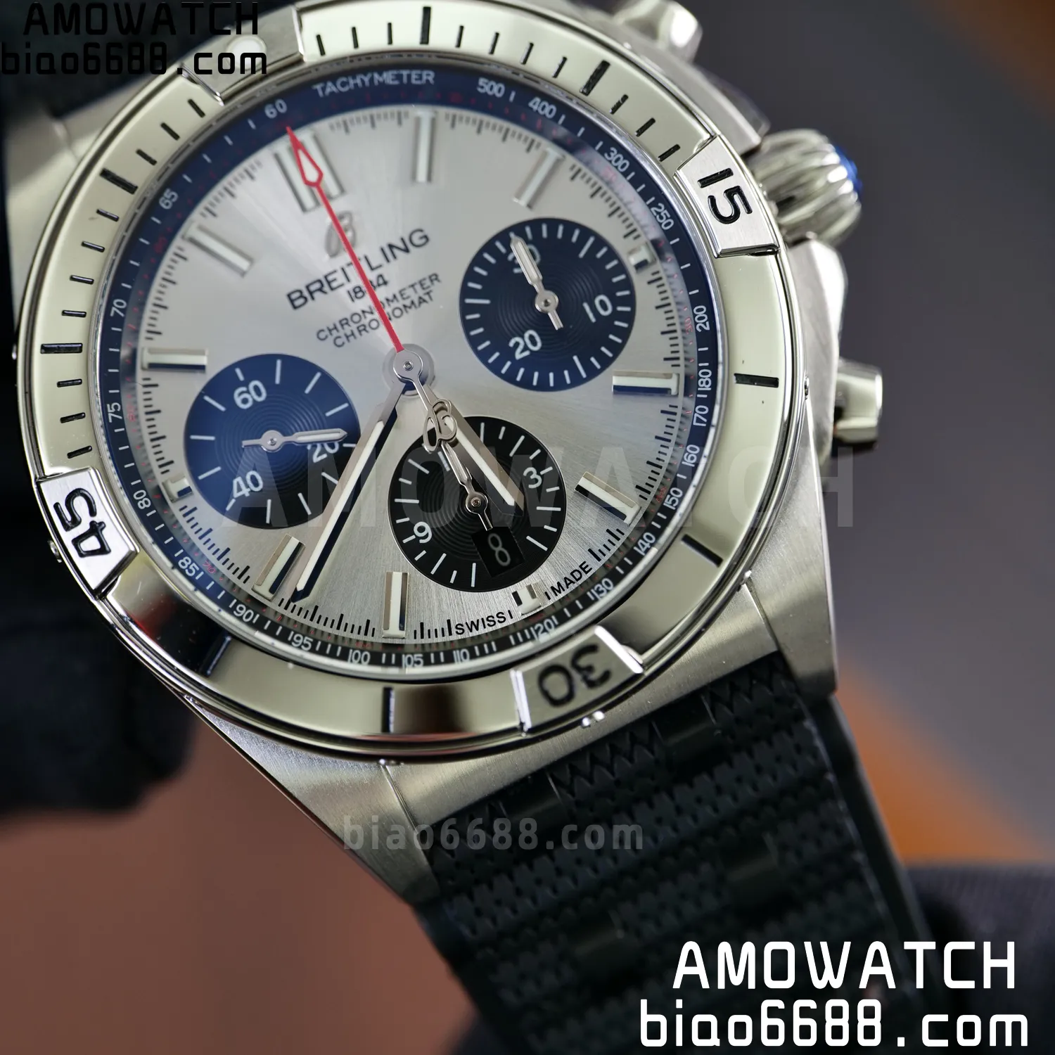 Breitling Chronomat B01 AB0134101G1A1 42mm SS TF 1:1 Best Edition Silver Dial on Black Rubber Strap A7750 79 d8f27348270227c AMO Watch