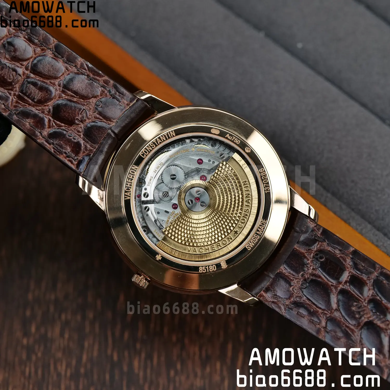 VC Patrimony Date 85180 RG PPF 1:1 Best Edition White Dial on Brown Leather Strap MIYOTA 9015 94 2aa6b48c2d85749 AMO Watch
