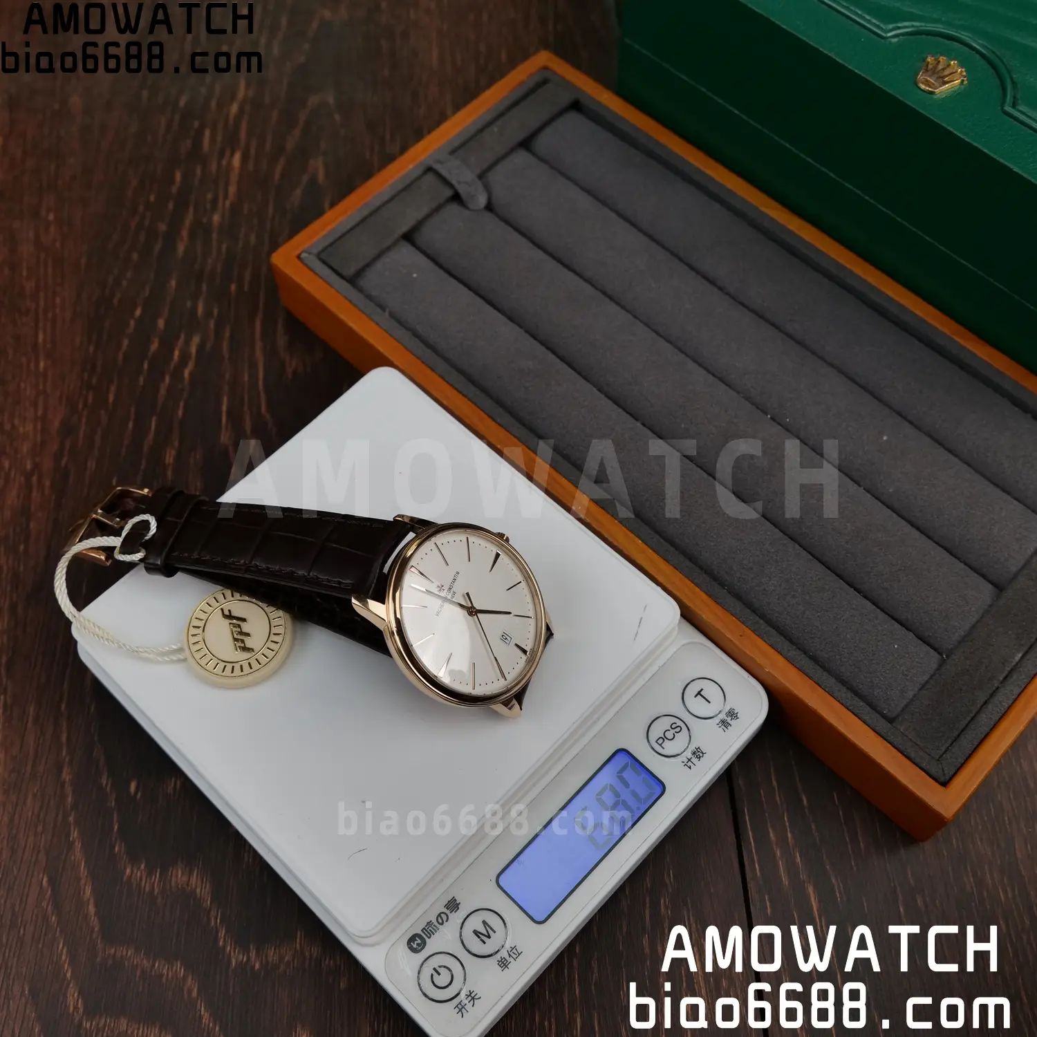 VC Patrimony Date 85180 RG PPF 1:1 Best Edition White Dial on Brown Leather Strap MIYOTA 9015 69 5e17468404bd6e5 AMO Watch