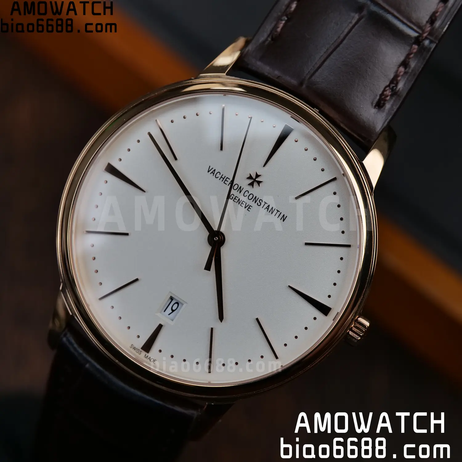 VC Patrimony Date 85180 RG PPF 1:1 Best Edition White Dial on Brown Leather Strap MIYOTA 9015 93 677d5b8c01882a5 AMO Watch