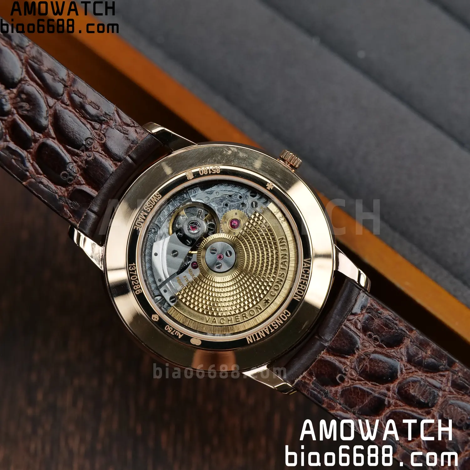 VC Patrimony Date 85180 RG PPF 1:1 Best Edition White Dial on Brown Leather Strap MIYOTA 9015 95 948d6afe01870a7 AMO Watch