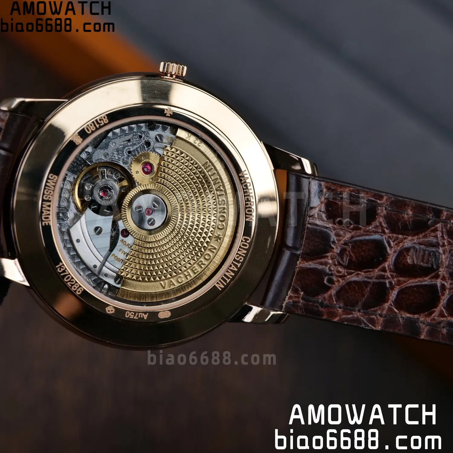VC Patrimony Date 85180 RG PPF 1:1 Best Edition White Dial on Brown Leather Strap MIYOTA 9015 97 a4bb33e3cc26d01 AMO Watch