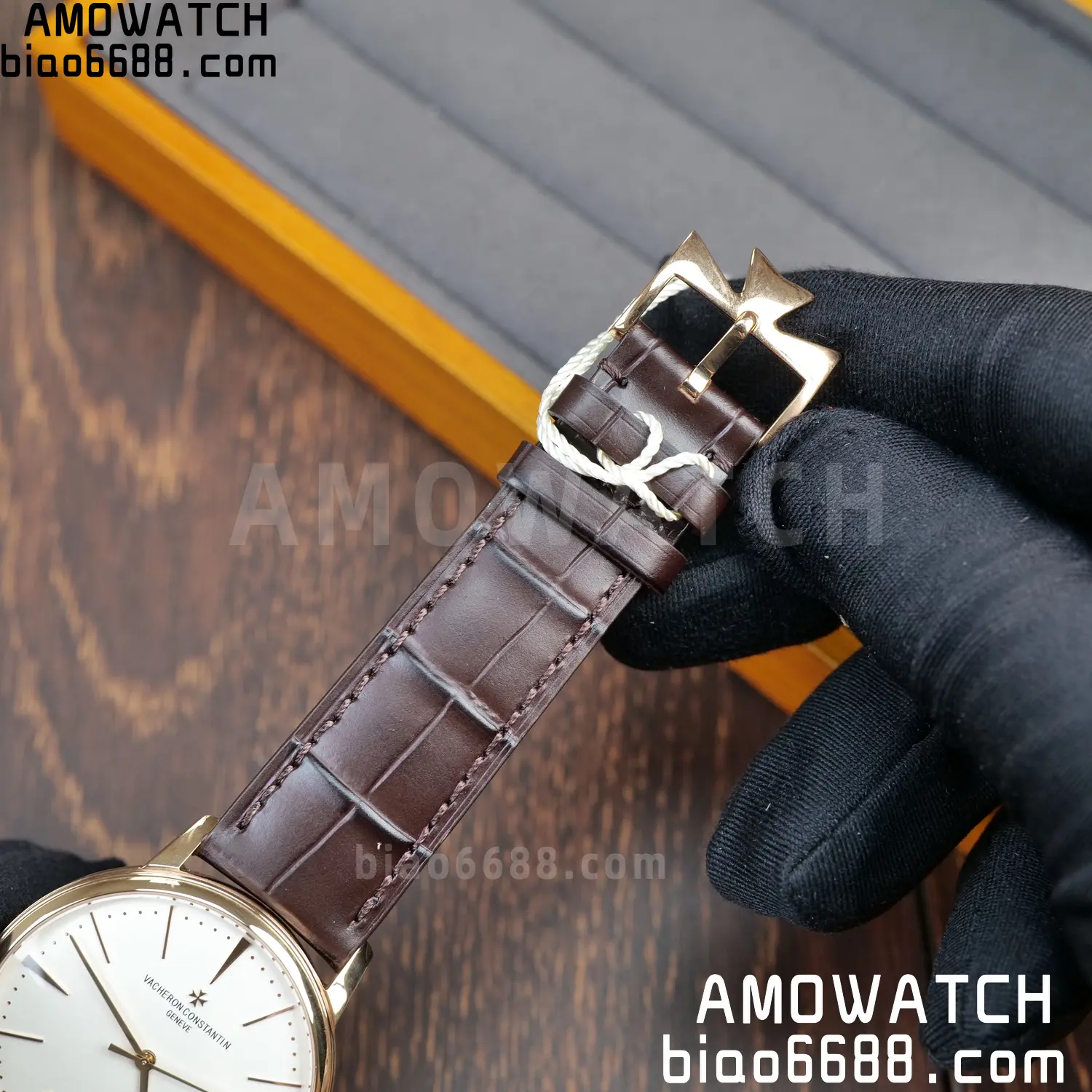 VC Patrimony Date 85180 RG PPF 1:1 Best Edition White Dial on Brown Leather Strap MIYOTA 9015 73 f87e6db459d55c9 AMO Watch