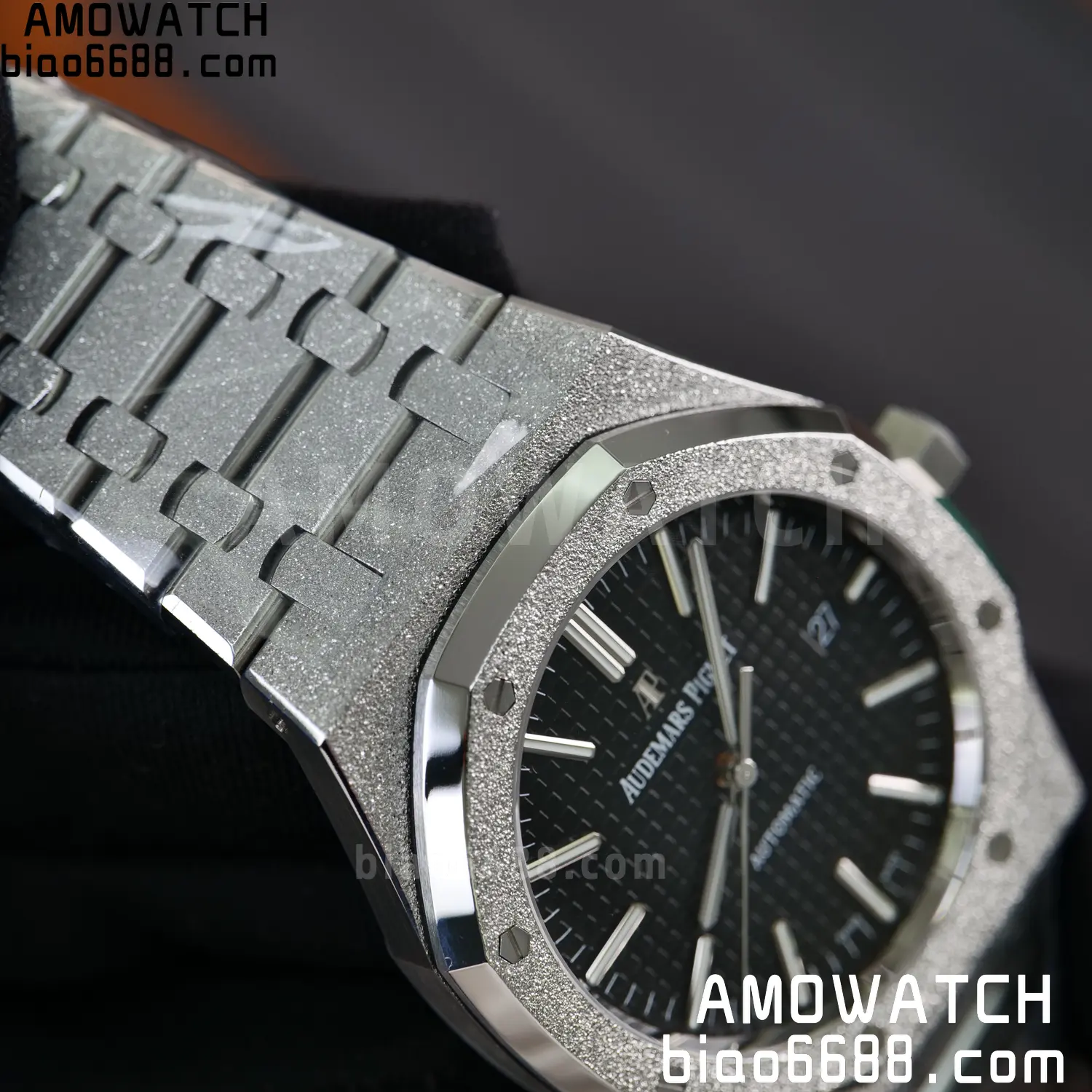 AP Royal Oak 41mm 15410 Frosted SS APSF 1:1 Best Edition Black Textured Dial Super Clone V3 80 1c1a0aee4772ded AMO Watch