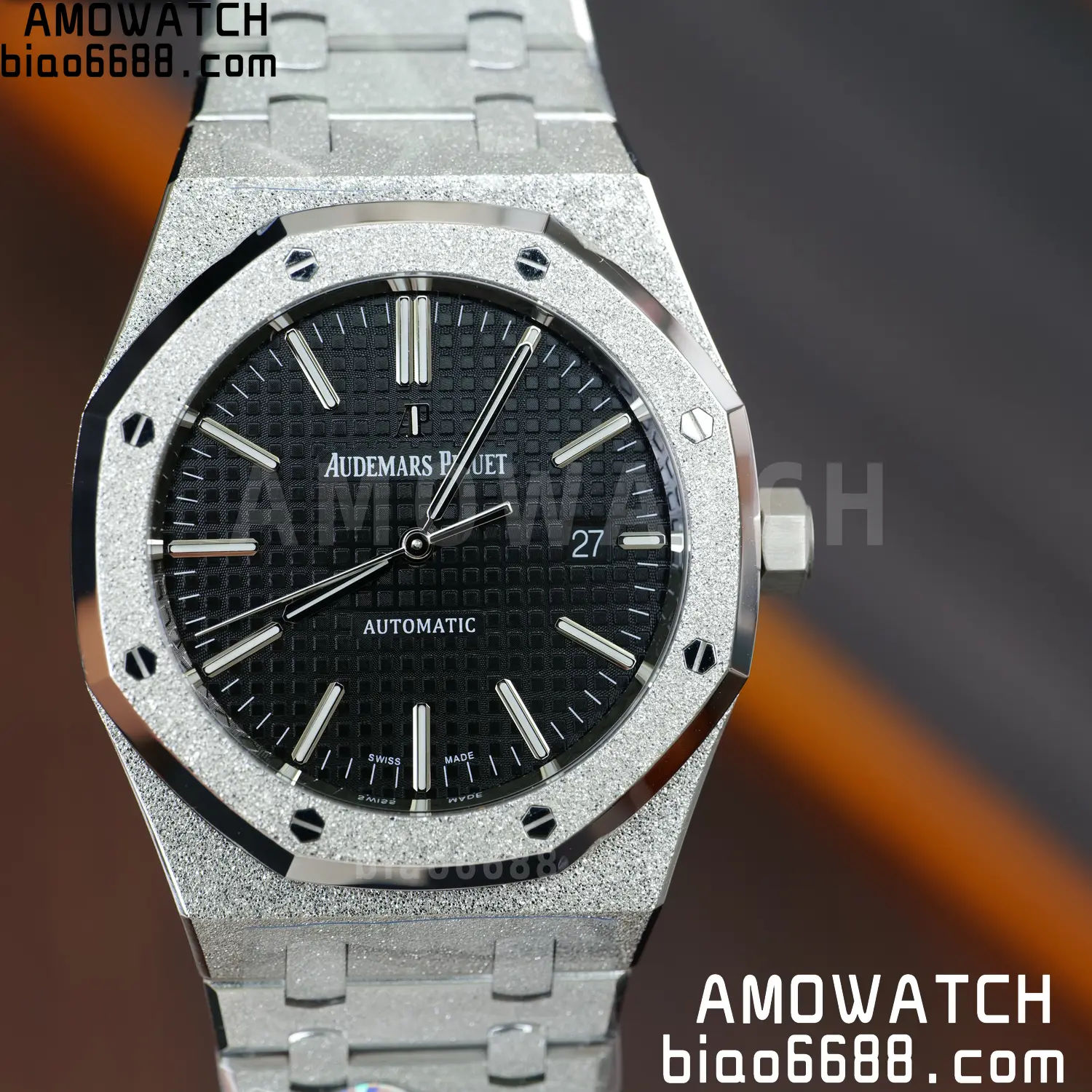AP Royal Oak 41mm 15410 Frosted SS APSF 1:1 Best Edition Black Textured Dial Super Clone V3 73 5604e0aafaec57e AMO Watch