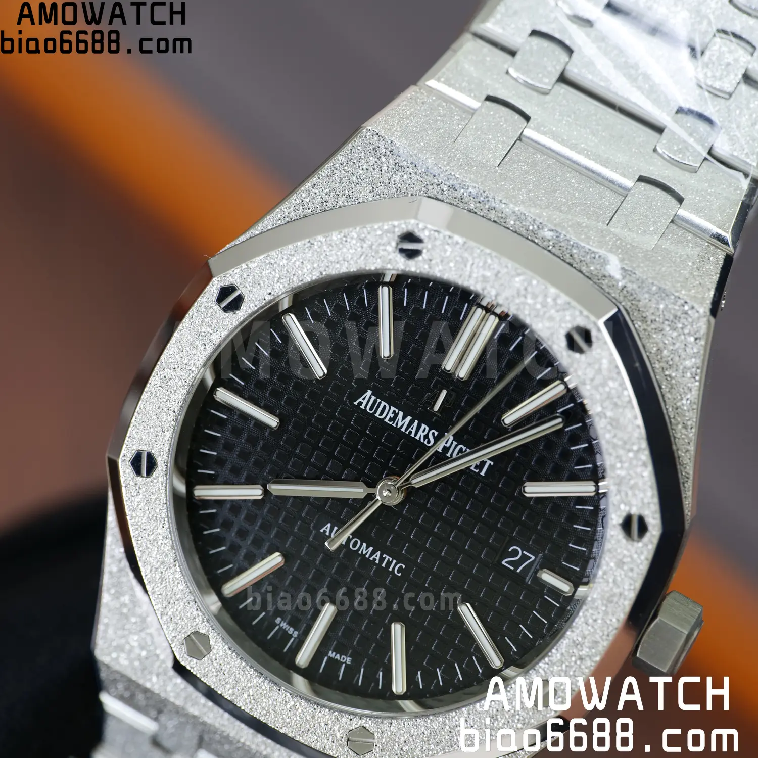 AP Royal Oak 41mm 15410 Frosted SS APSF 1:1 Best Edition Black Textured Dial Super Clone V3 86 6e7e0e49a537462 AMO Watch