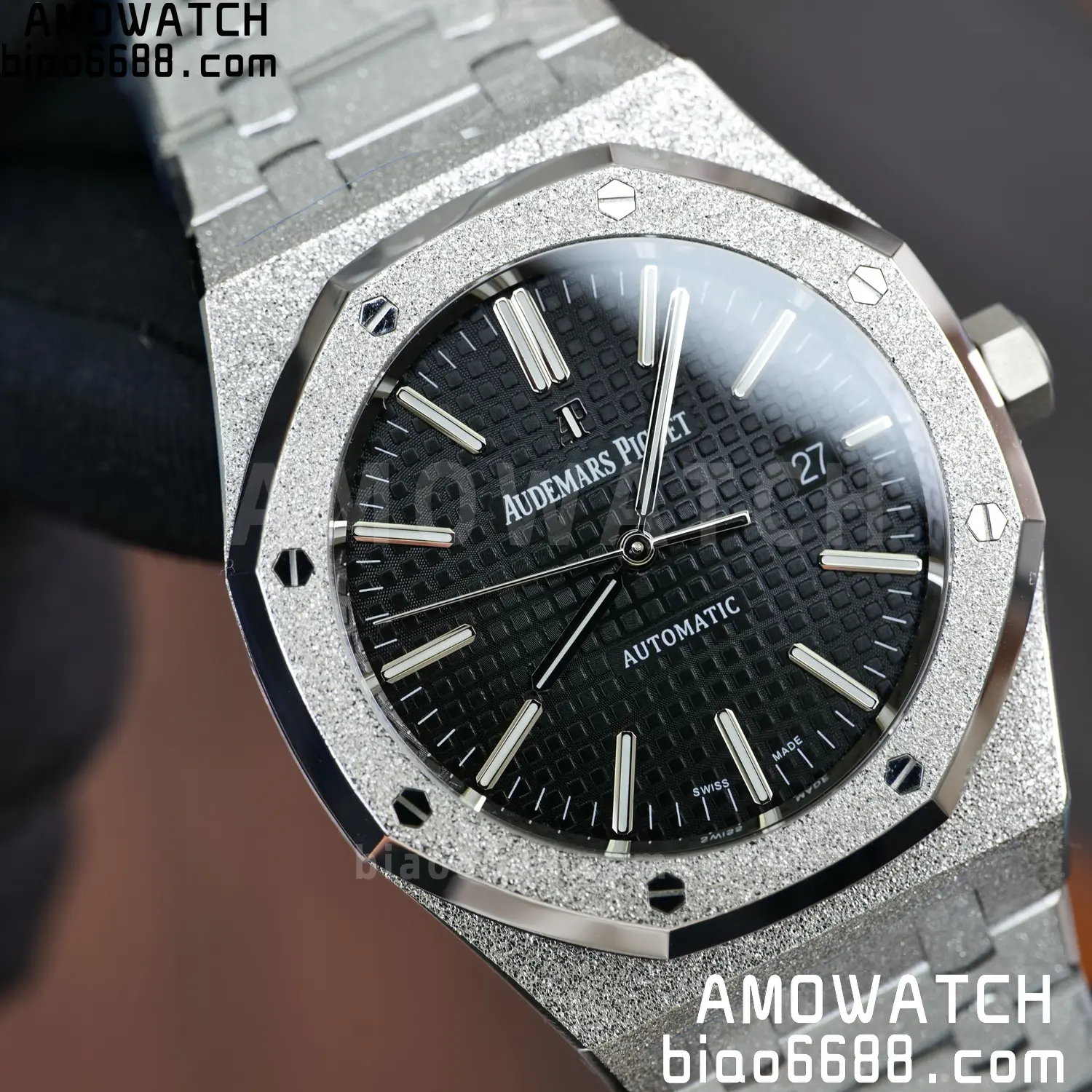 AP Royal Oak 41mm 15410 Frosted SS APSF 1:1 Best Edition Black Textured Dial Super Clone V3 82 75f630b257b64a6 AMO Watch