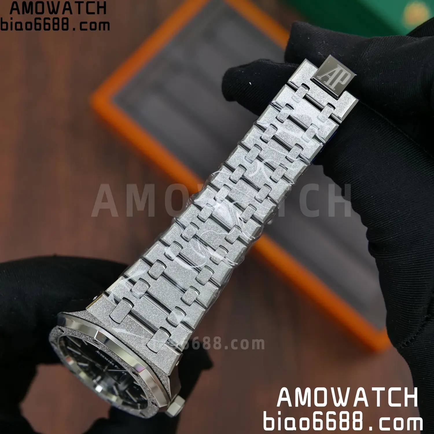 AP Royal Oak 41mm 15410 Frosted SS APSF 1:1 Best Edition Black Textured Dial Super Clone V3 70 9d45cb0b44e3f32 AMO Watch