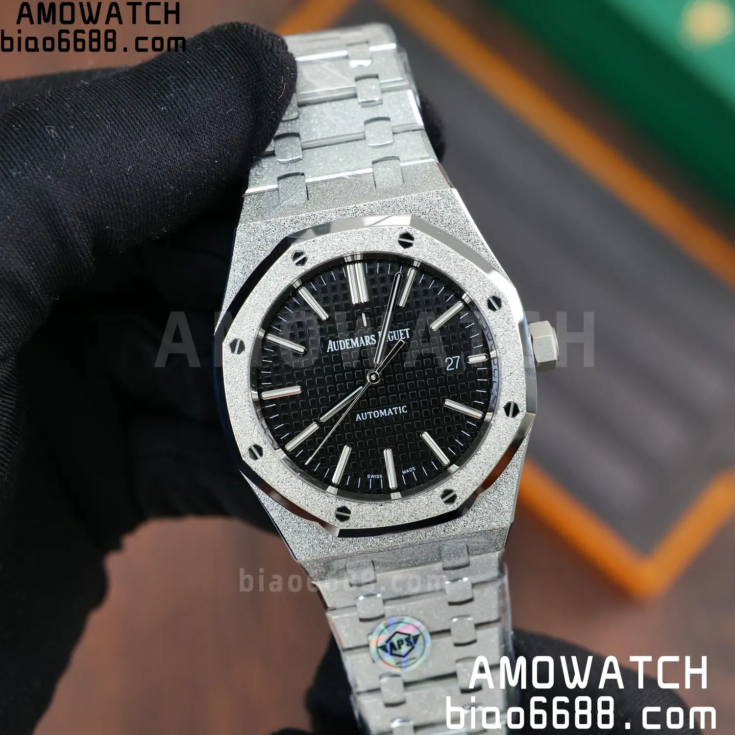 AP Royal Oak 41mm 15410 Frosted SS APSF 1:1 Best Edition Black Textured Dial Super Clone V3 68 a89ea492cb8cd9e AMO Watch