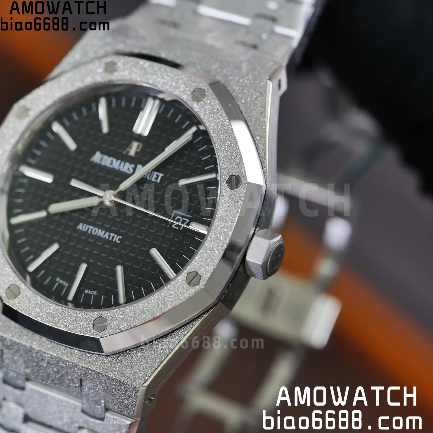 AP Royal Oak 41mm 15410 Frosted SS APSF 1:1 Best Edition Black Textured Dial Super Clone V3 77 b7c36f7f931578c AMO Watch