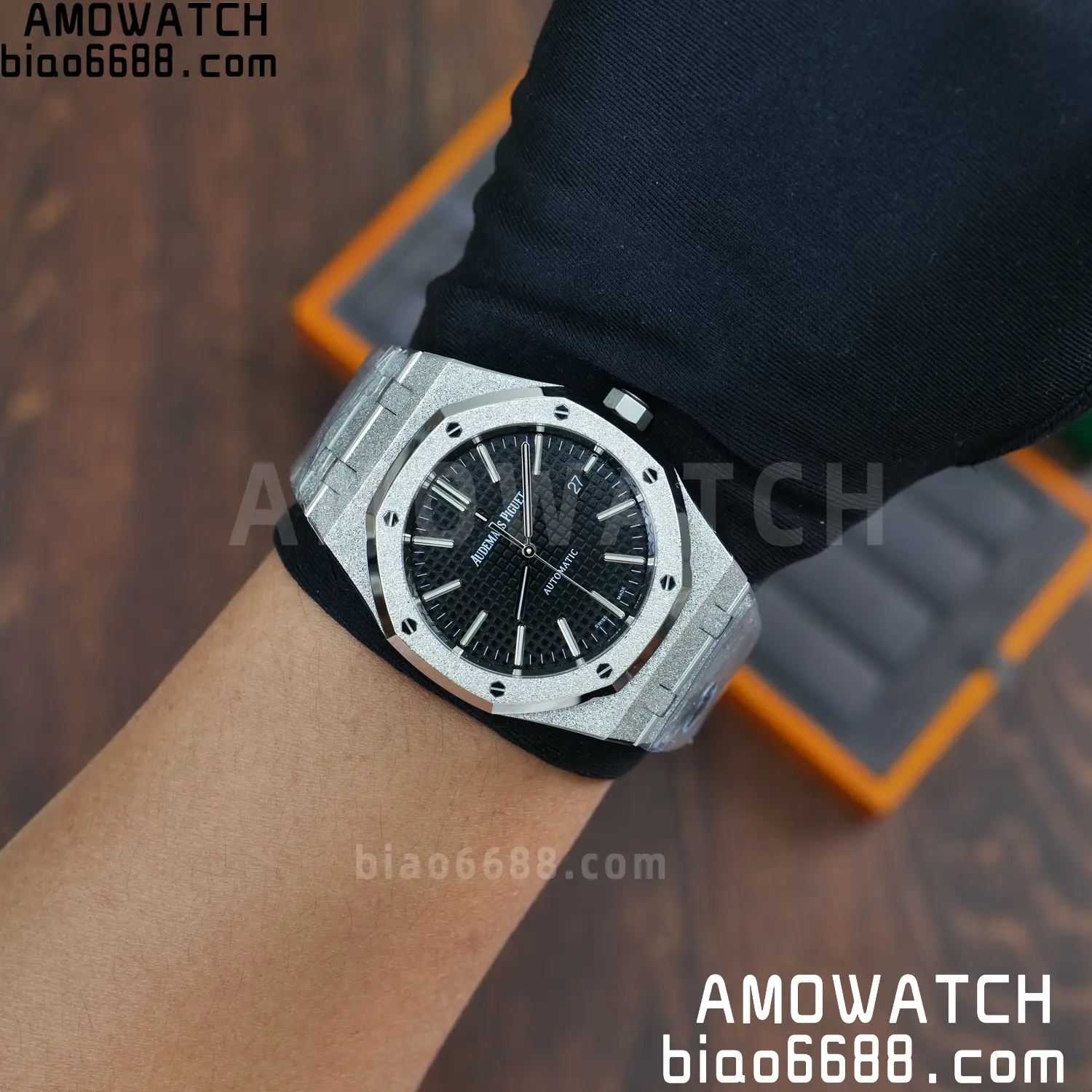 AP Royal Oak 41mm 15410 Frosted SS APSF 1:1 Best Edition Black Textured Dial Super Clone V3 96 da68625f3354eb1 AMO Watch