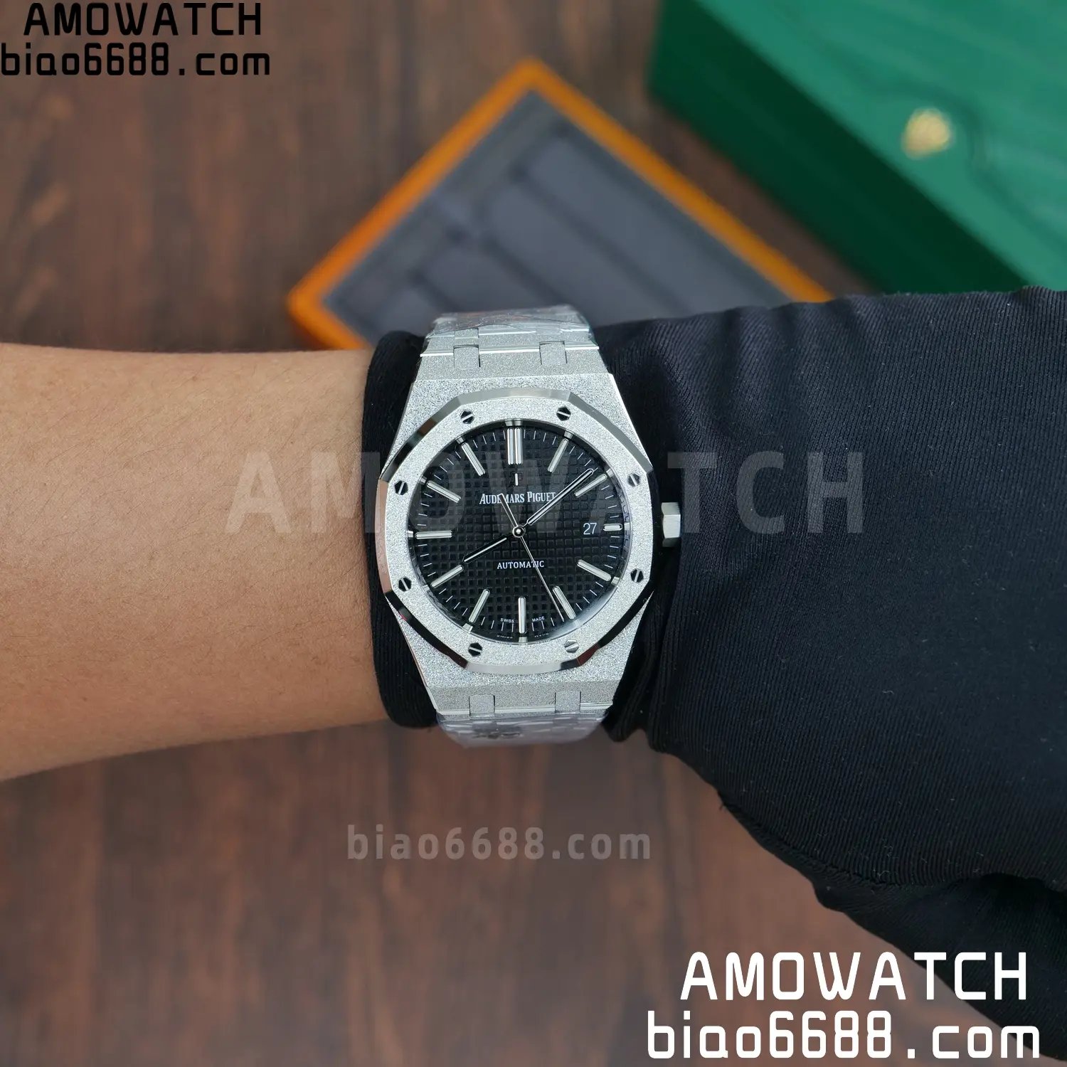 AP Royal Oak 41mm 15410 Frosted SS APSF 1:1 Best Edition Black Textured Dial Super Clone V3 95 e91220b190ce572 AMO Watch
