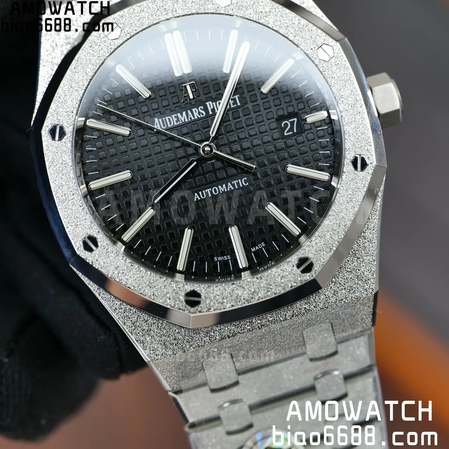 AP Royal Oak 41mm 15410 Frosted SS APSF 1:1 Best Edition Black Textured Dial Super Clone V3 83 ff17da5f1793bf2 AMO Watch