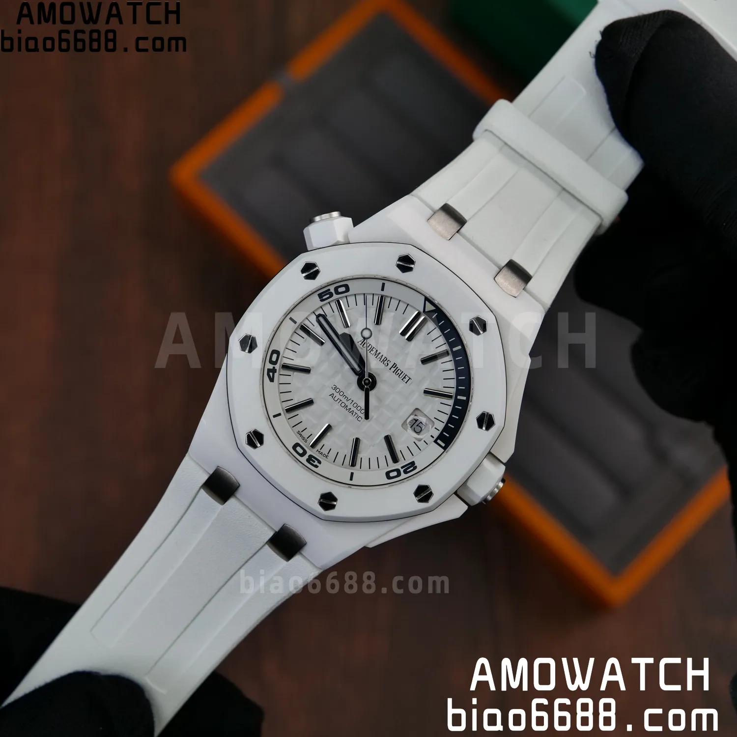 Audemars Piguet - Royal Oak Offshore Diver 15707CB.OO.A010CA.01 White Ceramic ZF 1:1 Best Edition SA3120 Super Clone 70 01d8cc36afdceae AMO Watch