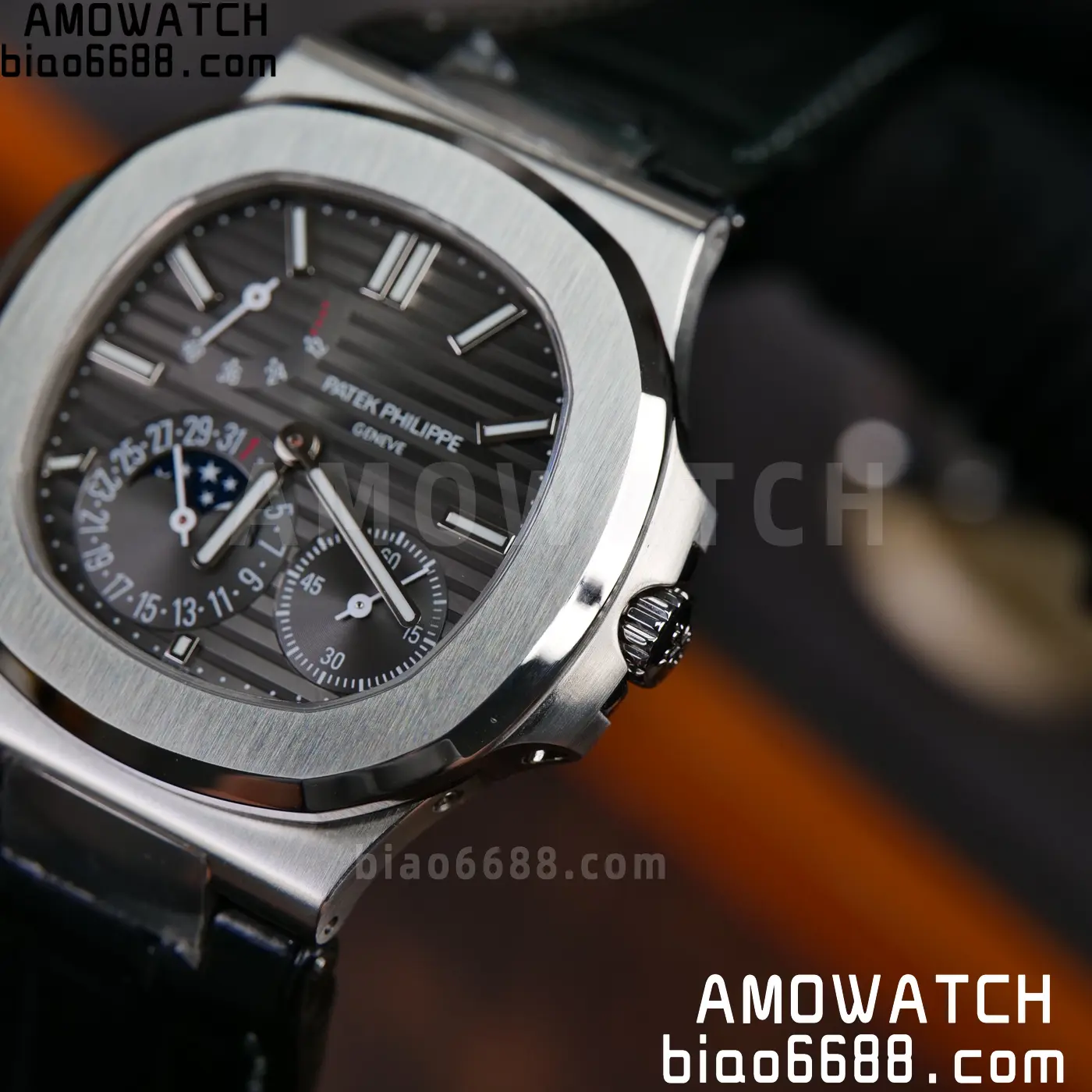 PP Nautilus 5712G SS PPF 1:1 Best Edition Gray Dial on Black Leather Strap A240 Super Clone 91 0a3169d92892856 AMO Watch