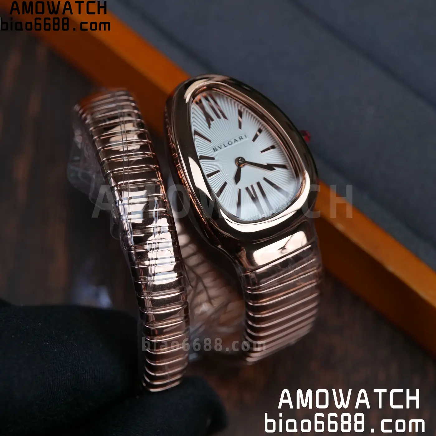 BVLGARI Serpenti Seduttori Watch RG BVF 1:1 Best Edition White Dial on RG Bracelet ETA Quartz 48 0b7734e609e4d28 阿默表行AmoWatch