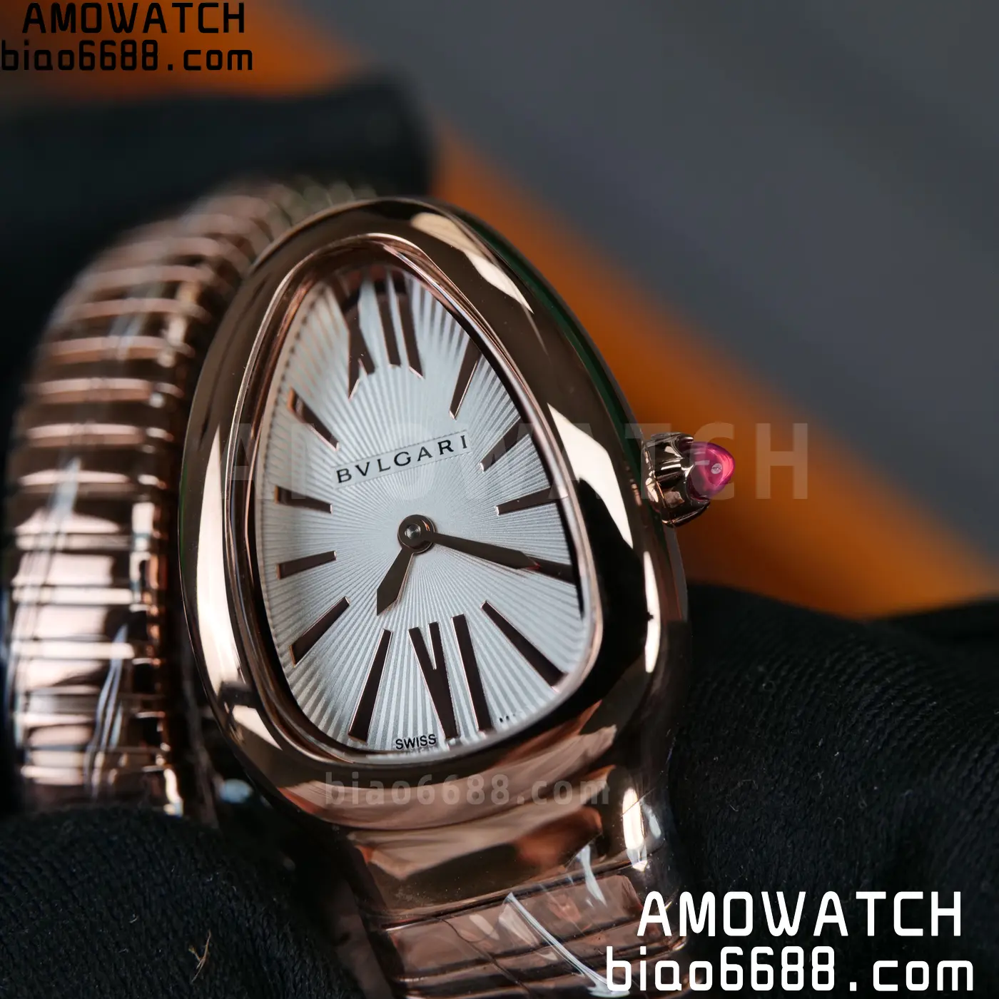 BVLGARI Serpenti Seduttori Watch RG BVF 1:1 Best Edition White Dial on RG Bracelet ETA Quartz 61 194f821f8450131 阿默表行AmoWatch