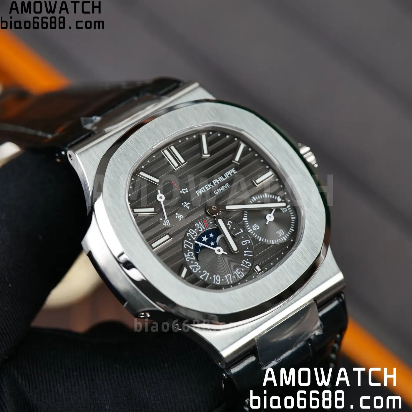 PP Nautilus 5712G SS PPF 1:1 Best Edition Gray Dial on Black Leather Strap A240 Super Clone 92 226fff811c09f0c AMO Watch