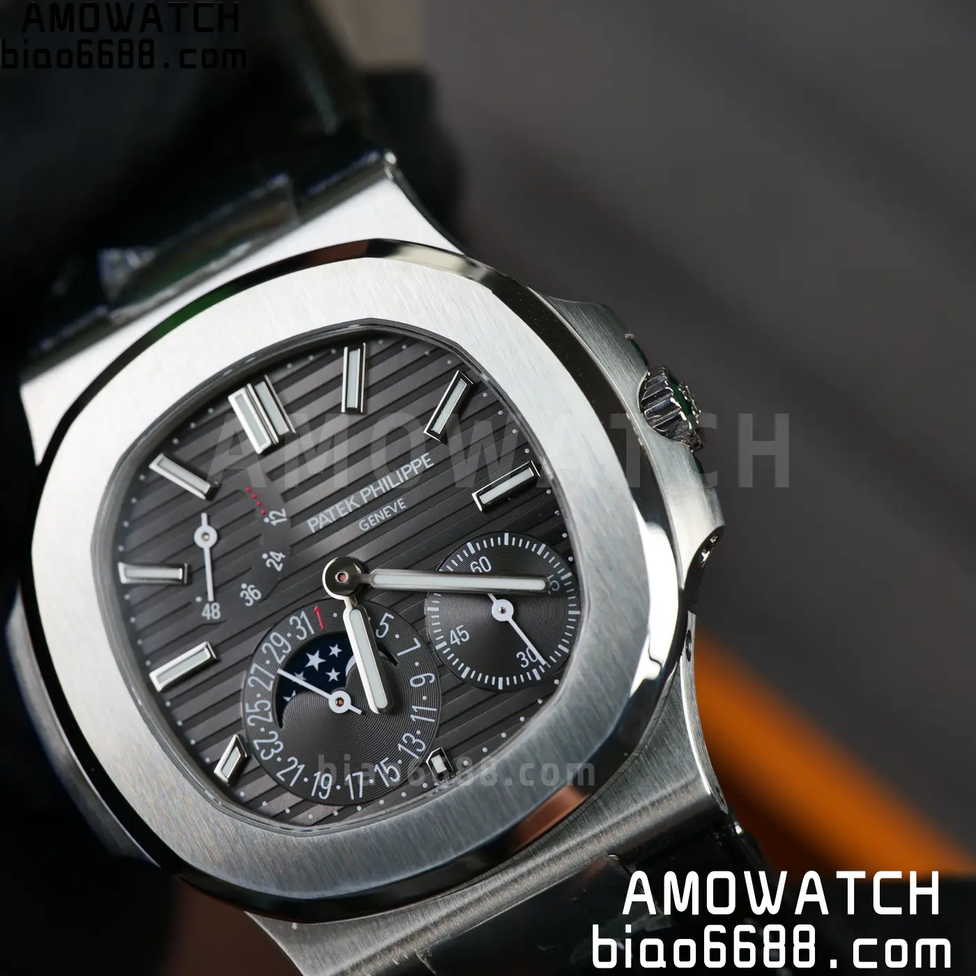 PP Nautilus 5712G SS PPF 1:1 Best Edition Gray Dial on Black Leather Strap A240 Super Clone 95 2e03204dfdff12c AMO Watch