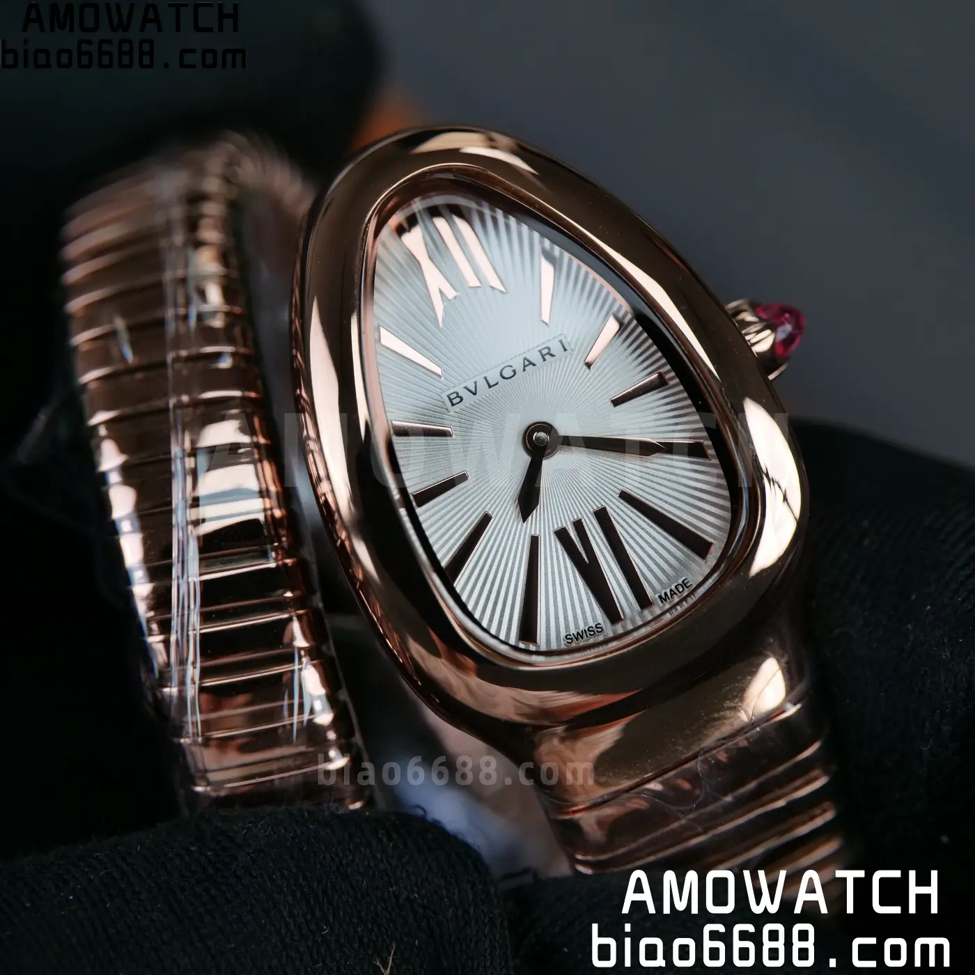 BVLGARI Serpenti Seduttori Watch RG BVF 1:1 Best Edition White Dial on RG Bracelet ETA Quartz 62 3988c62505c433b 阿默表行AmoWatch