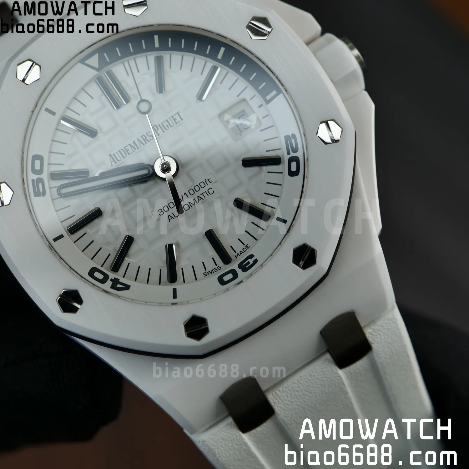 Audemars Piguet - Royal Oak Offshore Diver 15707CB.OO.A010CA.01 White Ceramic ZF 1:1 Best Edition SA3120 Super Clone 83 937a3f2923fcad7 AMO Watch