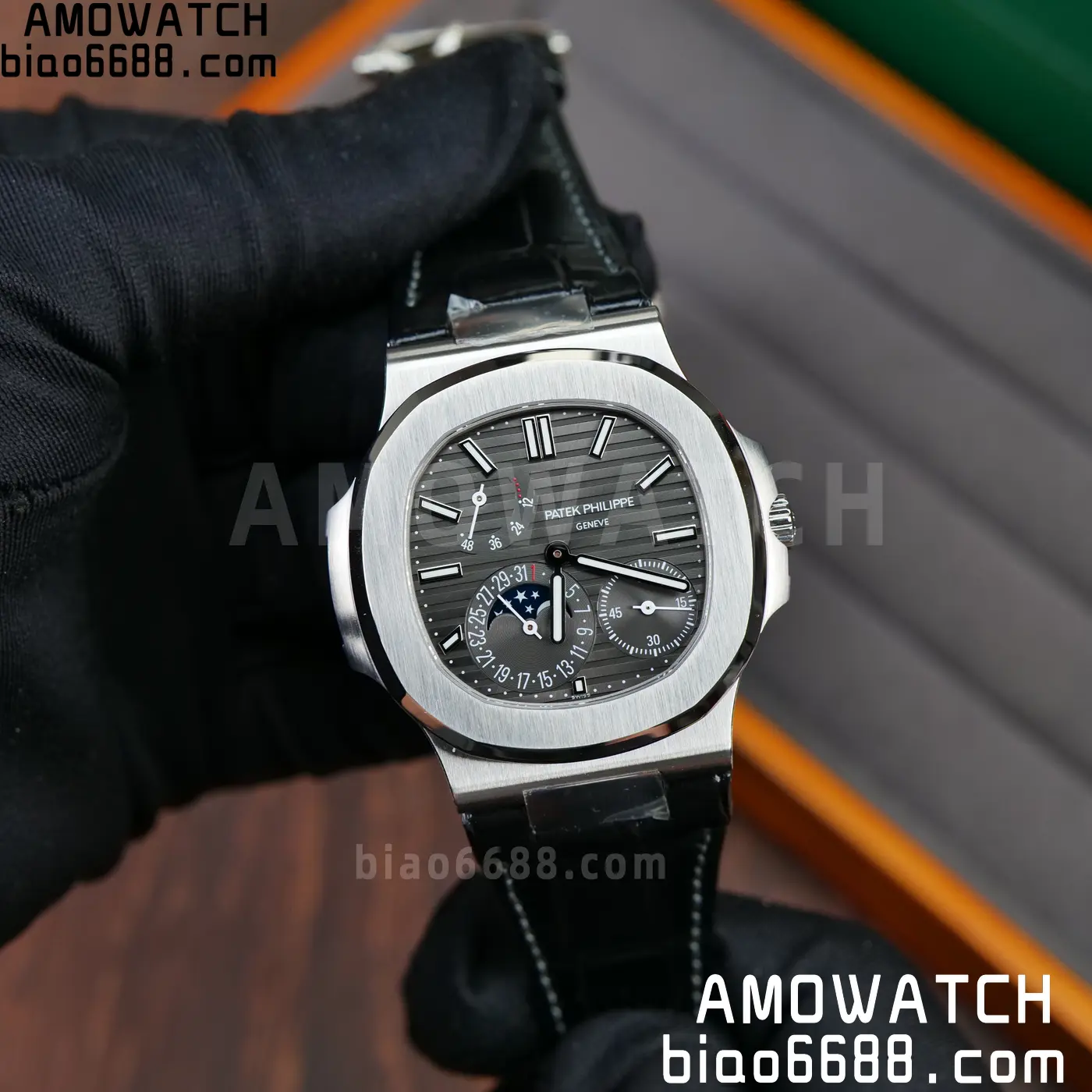 PP Nautilus 5712G SS PPF 1:1 Best Edition Gray Dial on Black Leather Strap A240 Super Clone 81 a41252589689e0e AMO Watch