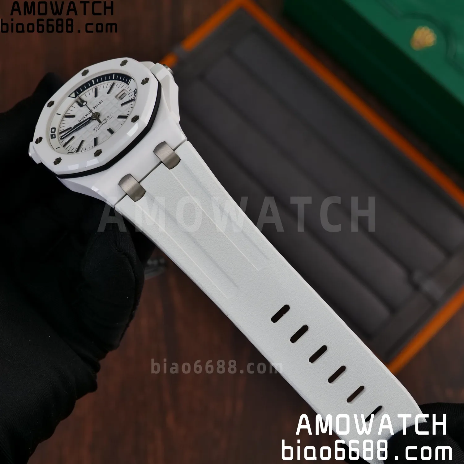 Audemars Piguet - Royal Oak Offshore Diver 15707CB.OO.A010CA.01 White Ceramic ZF 1:1 Best Edition SA3120 Super Clone 72 b309bd9a9ba4936 AMO Watch