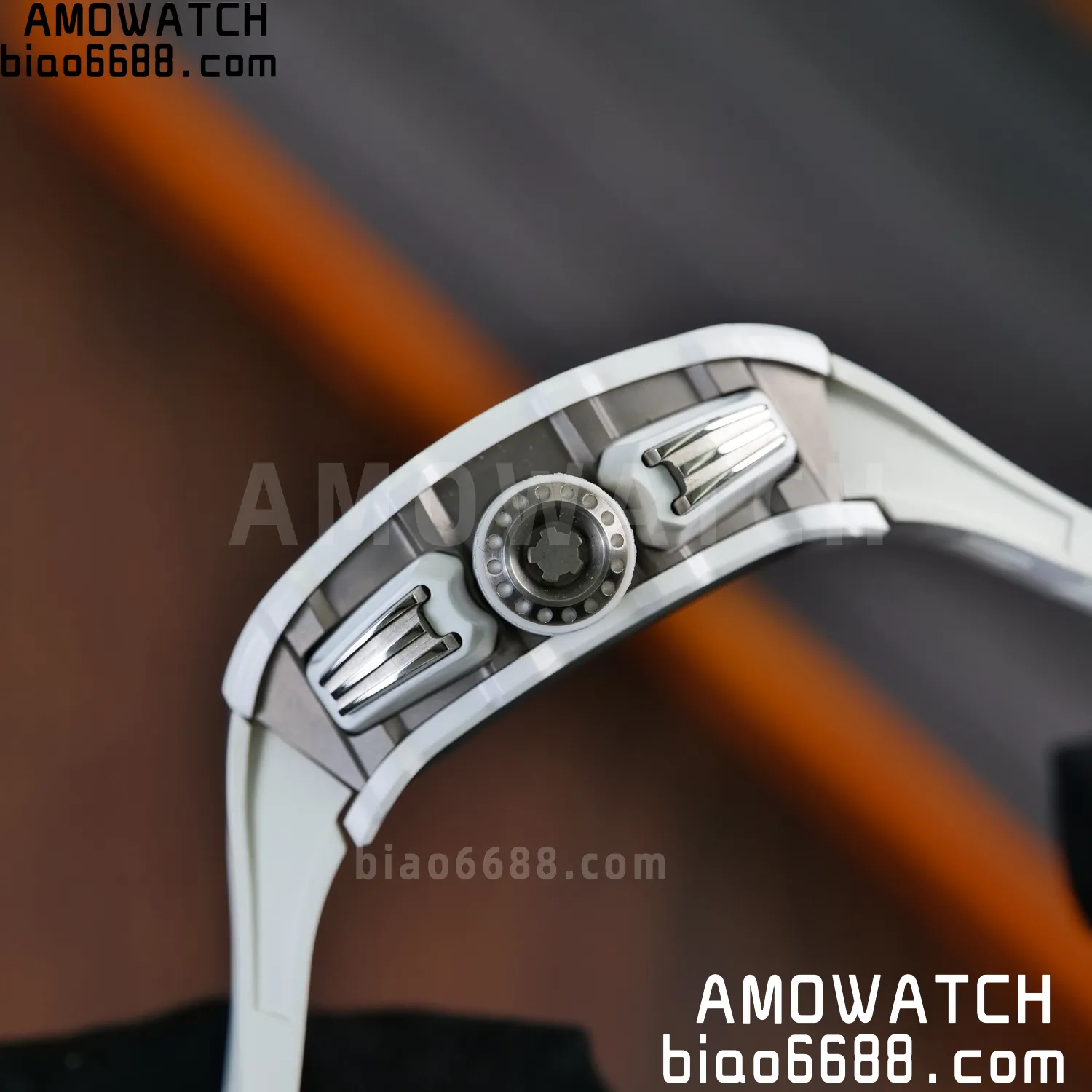 Richard Mille RM11-03 RM1103 Black Carbon KV Factory Best Edition Skeleton Dial on White Rubber Strap v5 81 b426f298d9aca8e AMO Watch