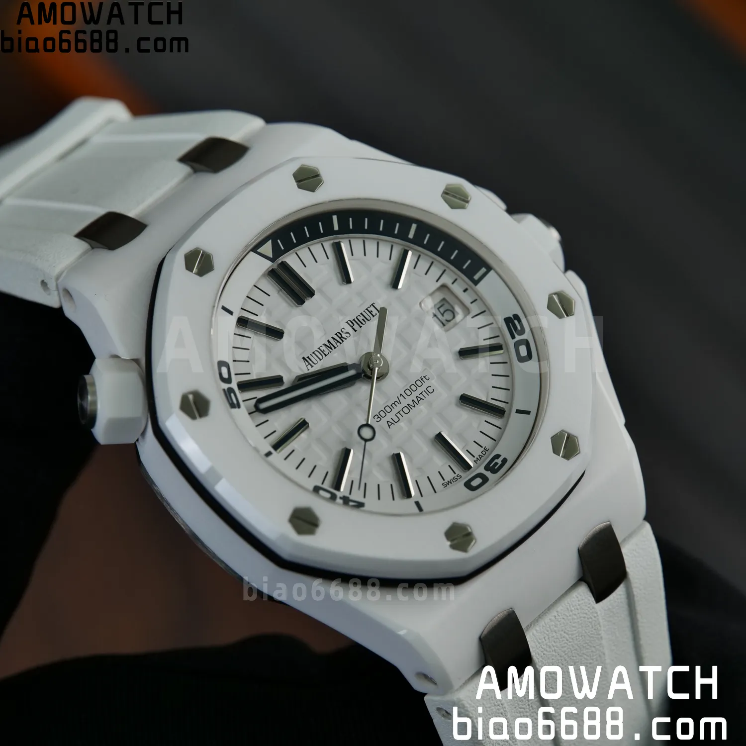 Audemars Piguet - Royal Oak Offshore Diver 15707CB.OO.A010CA.01 White Ceramic ZF 1:1 Best Edition SA3120 Super Clone 79 ca1a2f591d7d981 AMO Watch