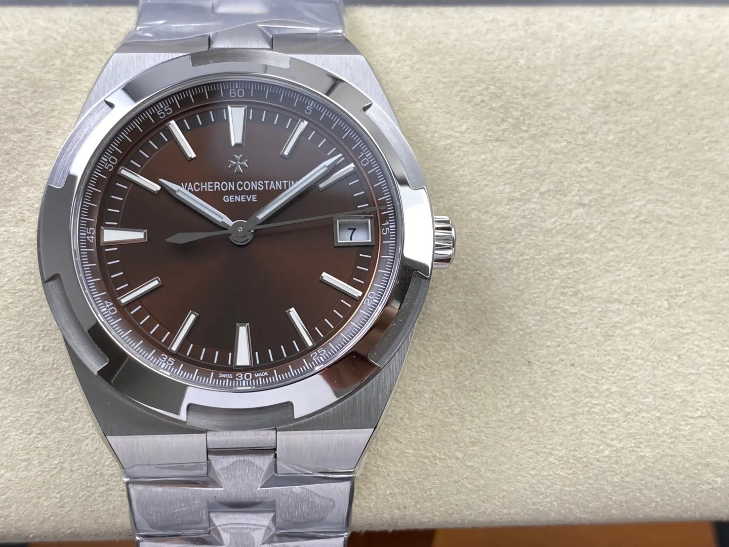 Vacheron Constantin Overseas 4500V/110A-B146 SS PPF 1:1 Best Edition Brown Dial on SS Bracelet A5100 24 77dc0846229ce62 AMO Watch