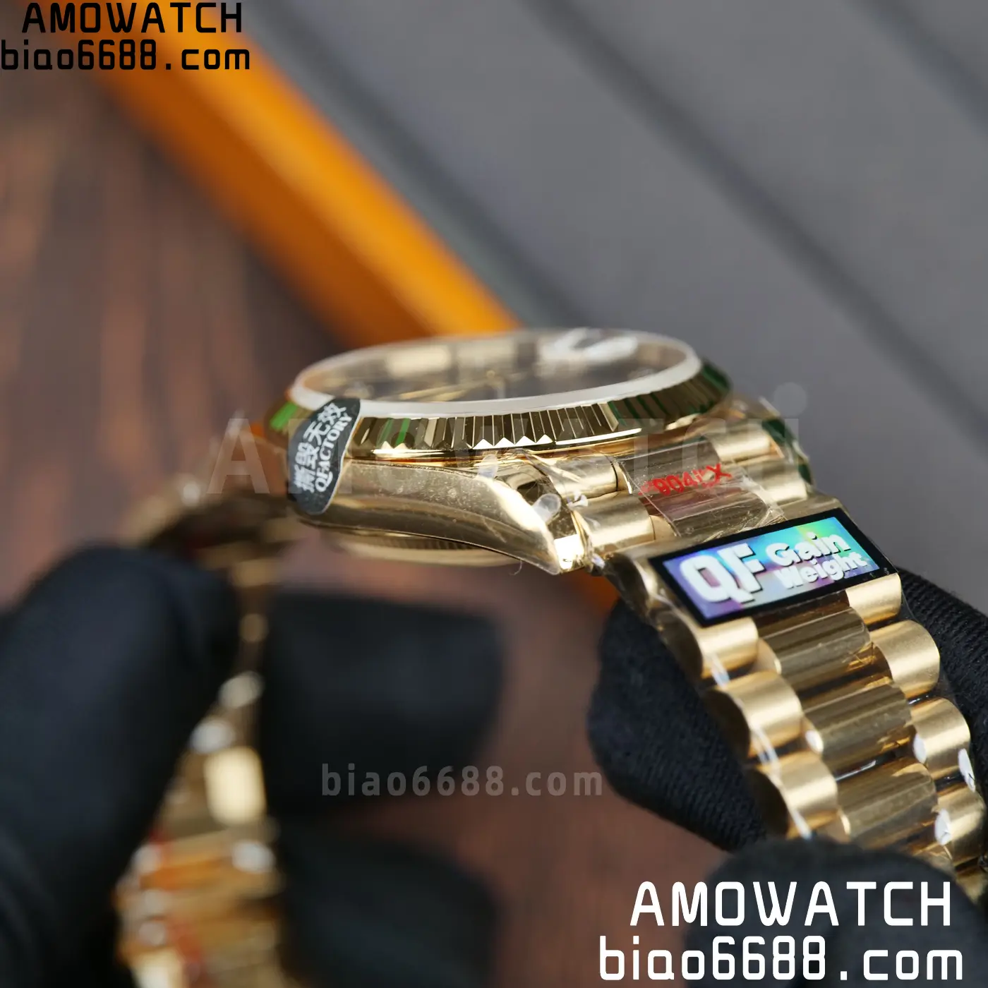Rolex DayDate YG 128238-0022 36mm QF 1:1 Best Edition Gray Diamond Dial (Gain Weight) 60 801417430921d3b AMO Watch