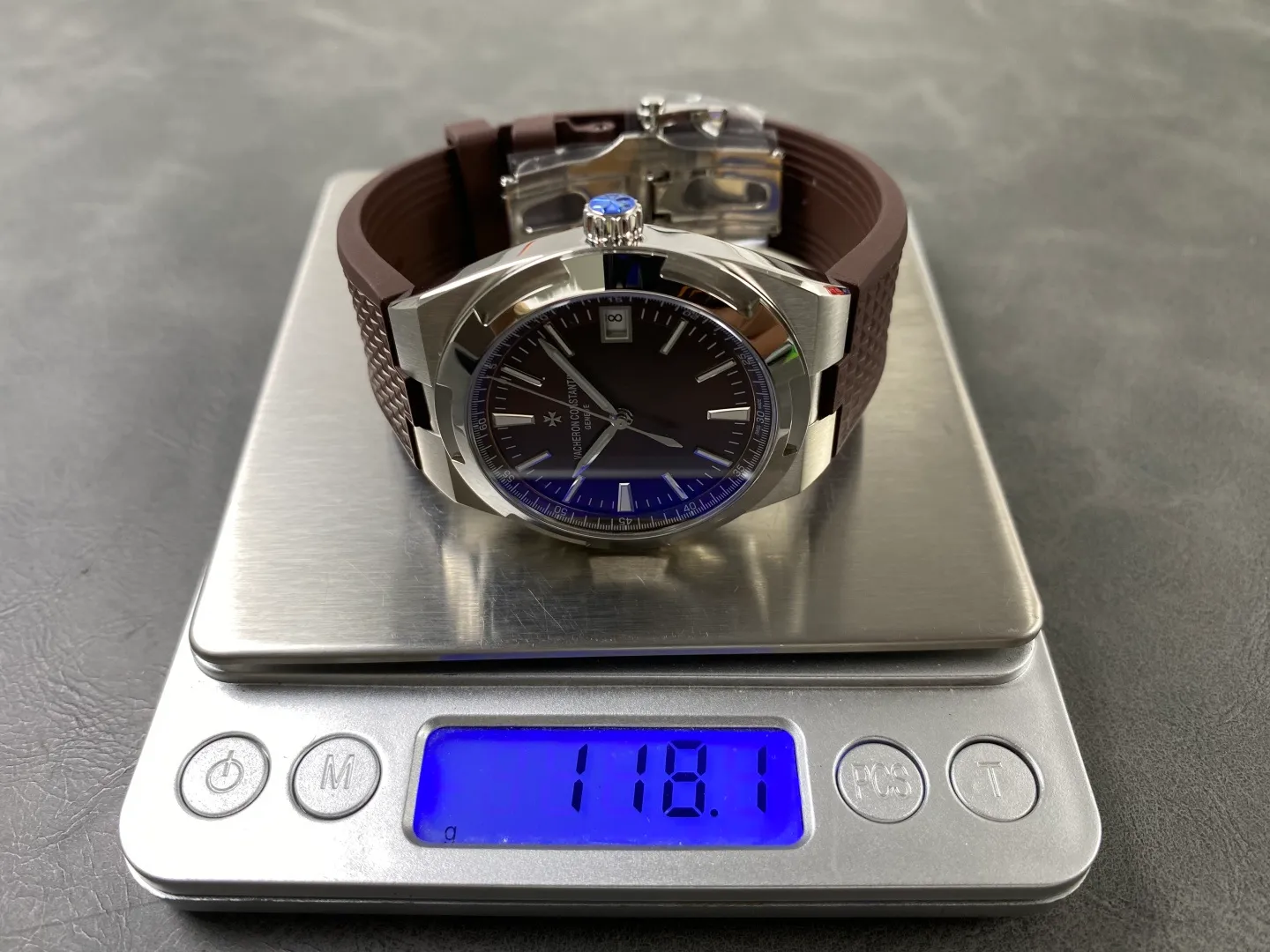 VC Overseas 4500V SS PPF1:1 Best Edition Brown Dial on Brown Rubber Strap A5100 40 888abf15a8d6915 AMO Watch